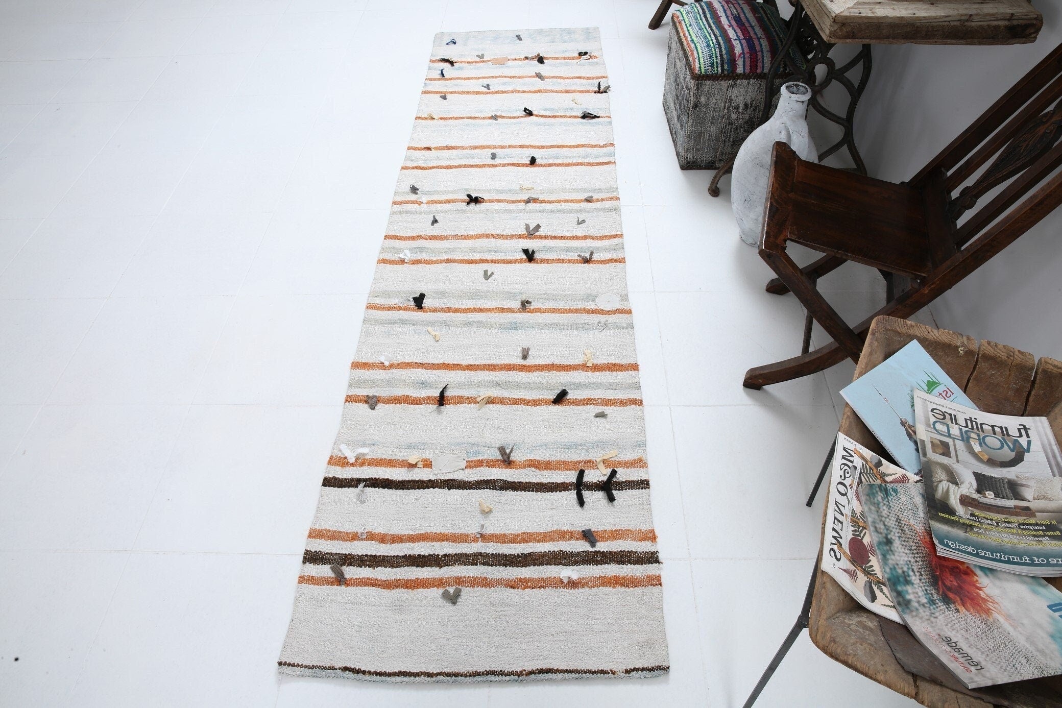 Vintage Hemp Kilim 2'5" x 9'1" ft