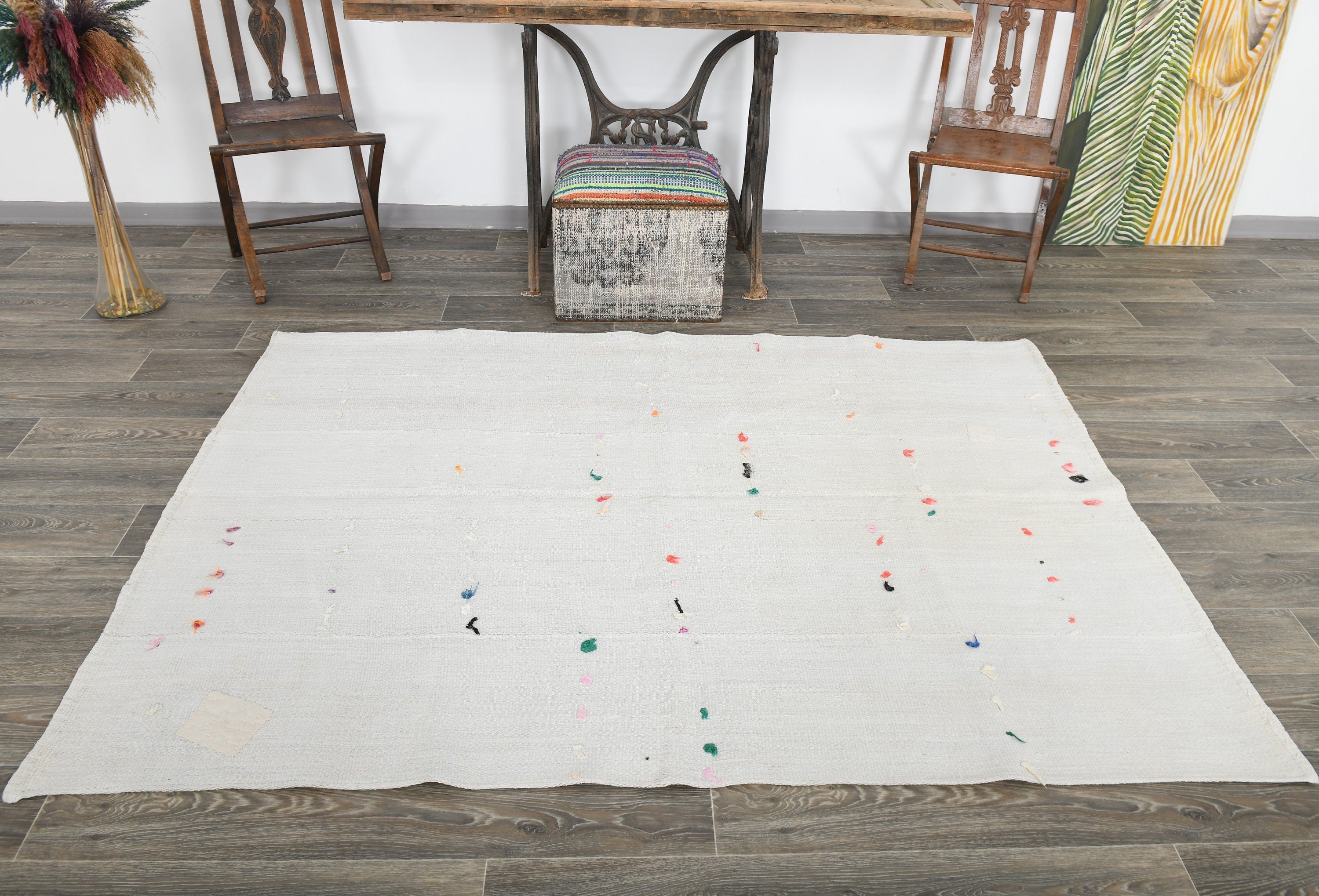 Vintage Hemp Kilim 4’10’’ x 6’8’’ ft