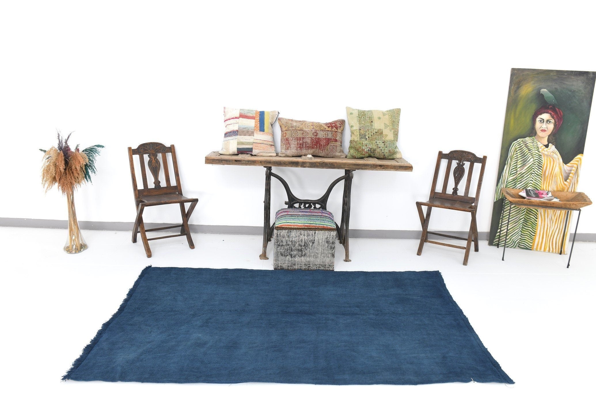 Vintage Hemp Kilim 4’4’’ x 7’1’’ ft