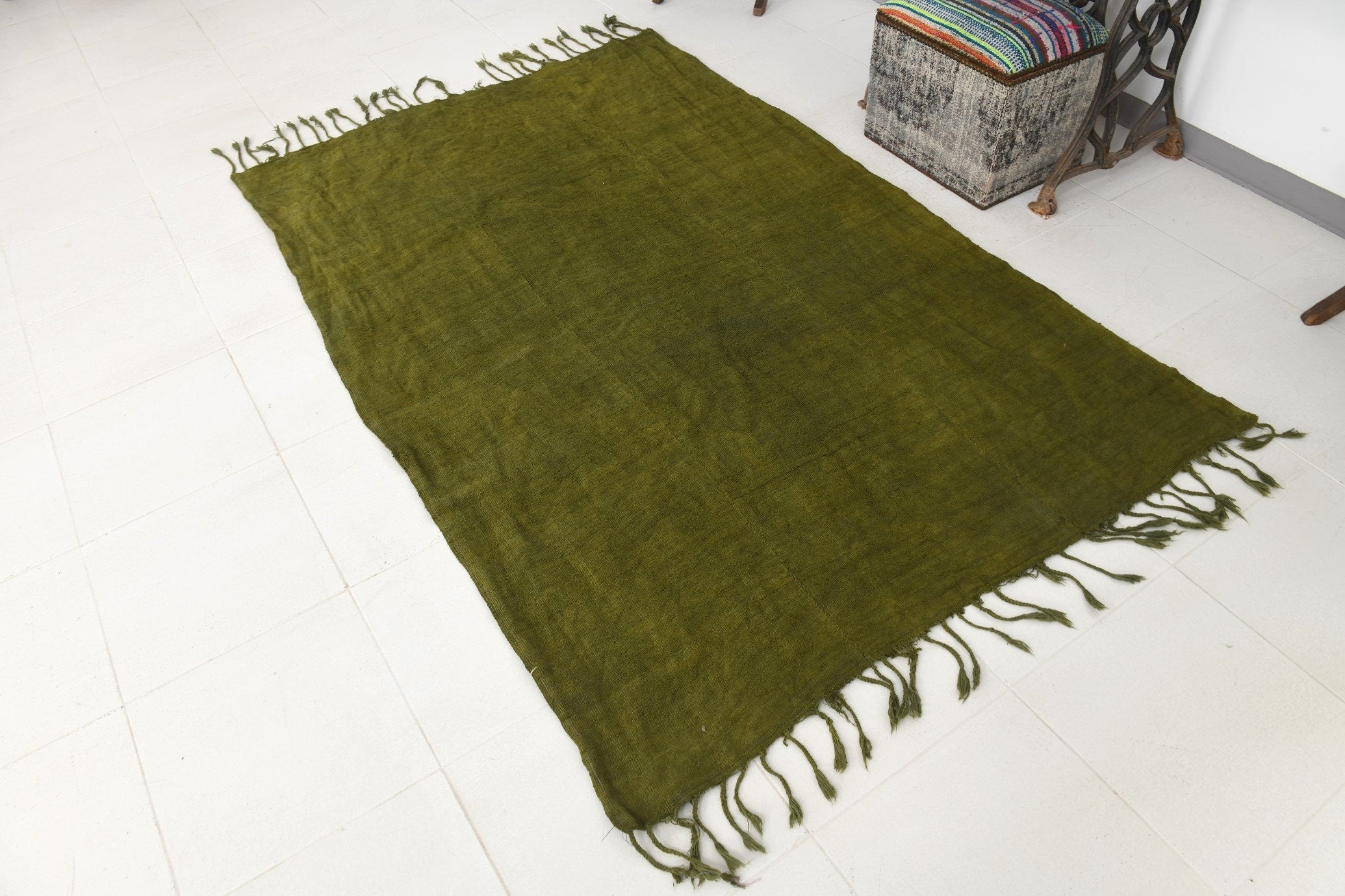 Vintage Hemp Kilim 4'8" x 7'1" ft