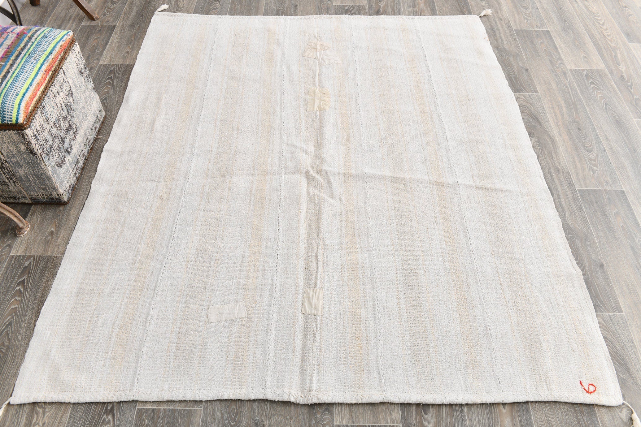 Vintage Hemp Kilim 5'1" x 6'2" ft