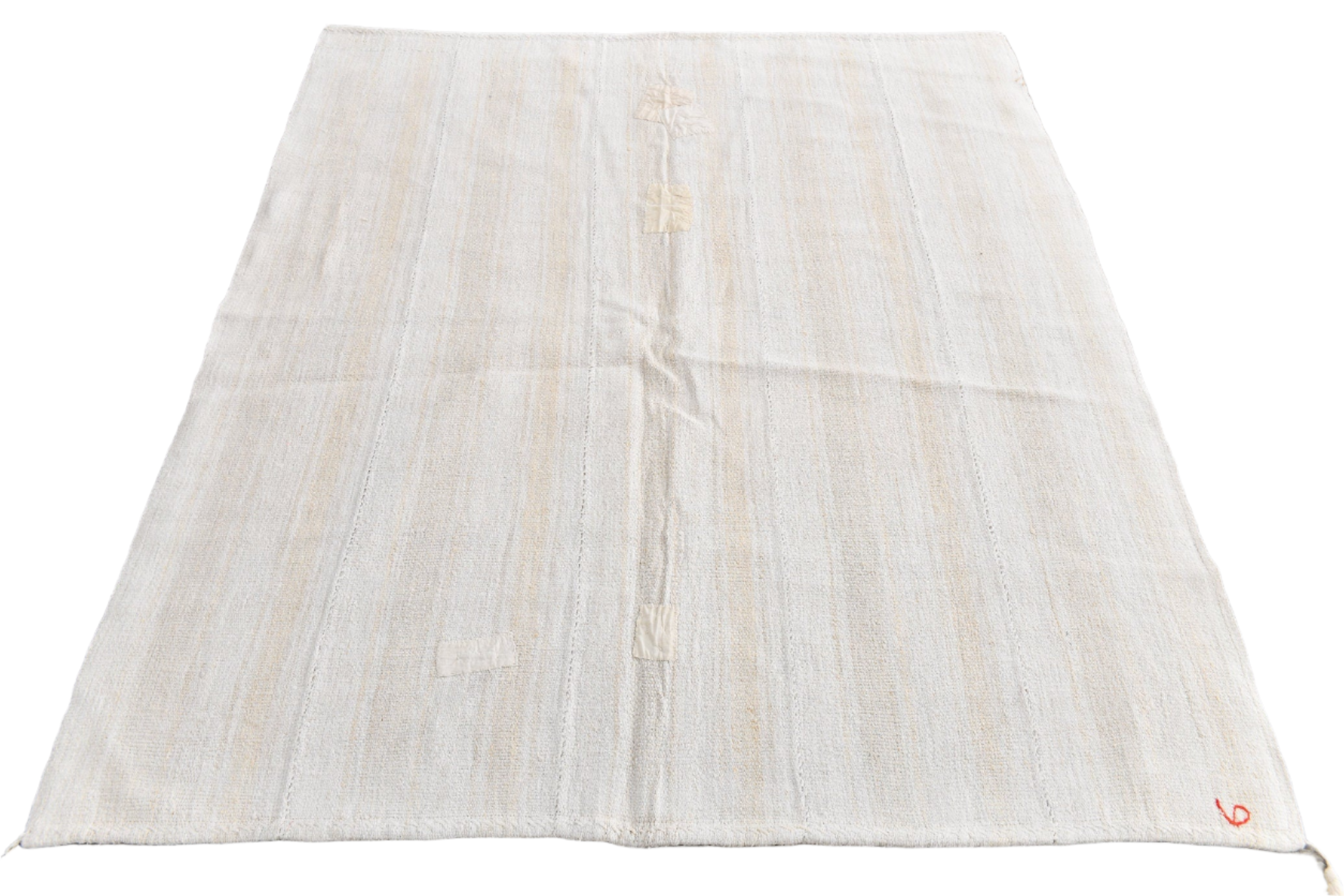 Vintage Hemp Kilim 5'1" x 6'2" ft,Cream/Off-White