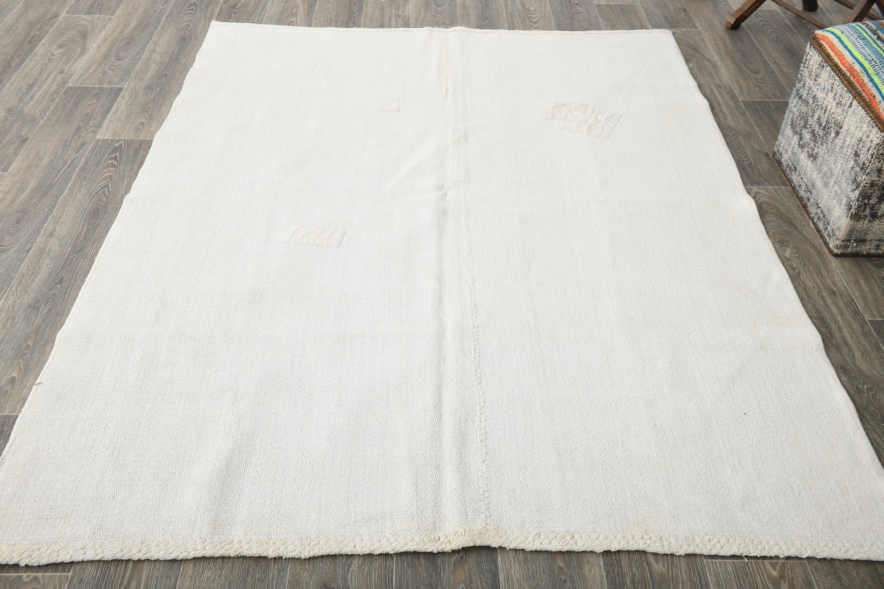 Vintage Hemp Kilim 5'1" x 6'8" ft
