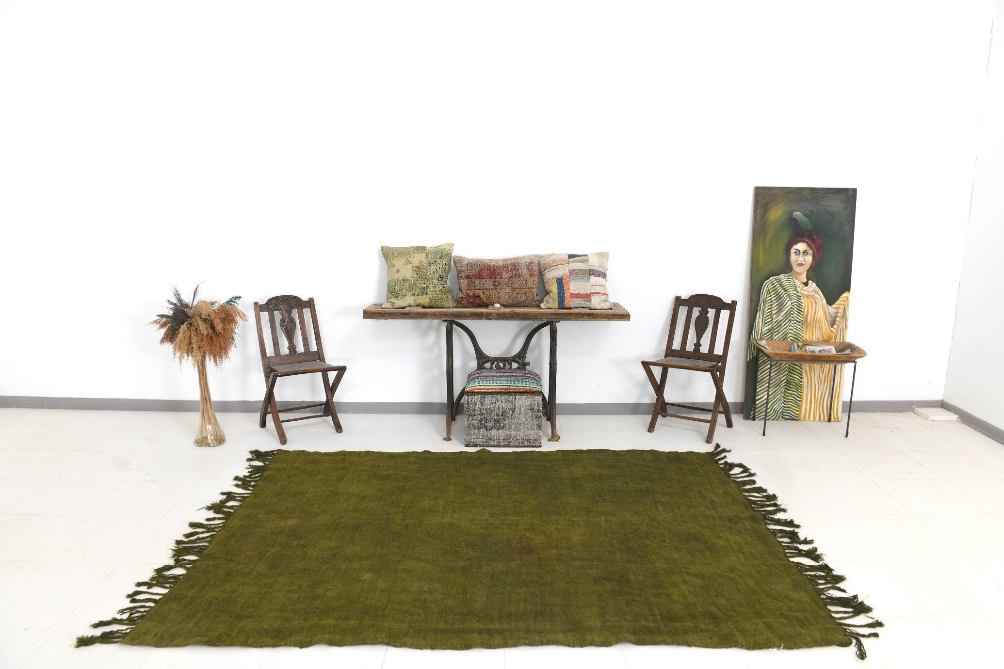 Vintage Hemp Kilim 5’10’’ x 8’2’’ ft
