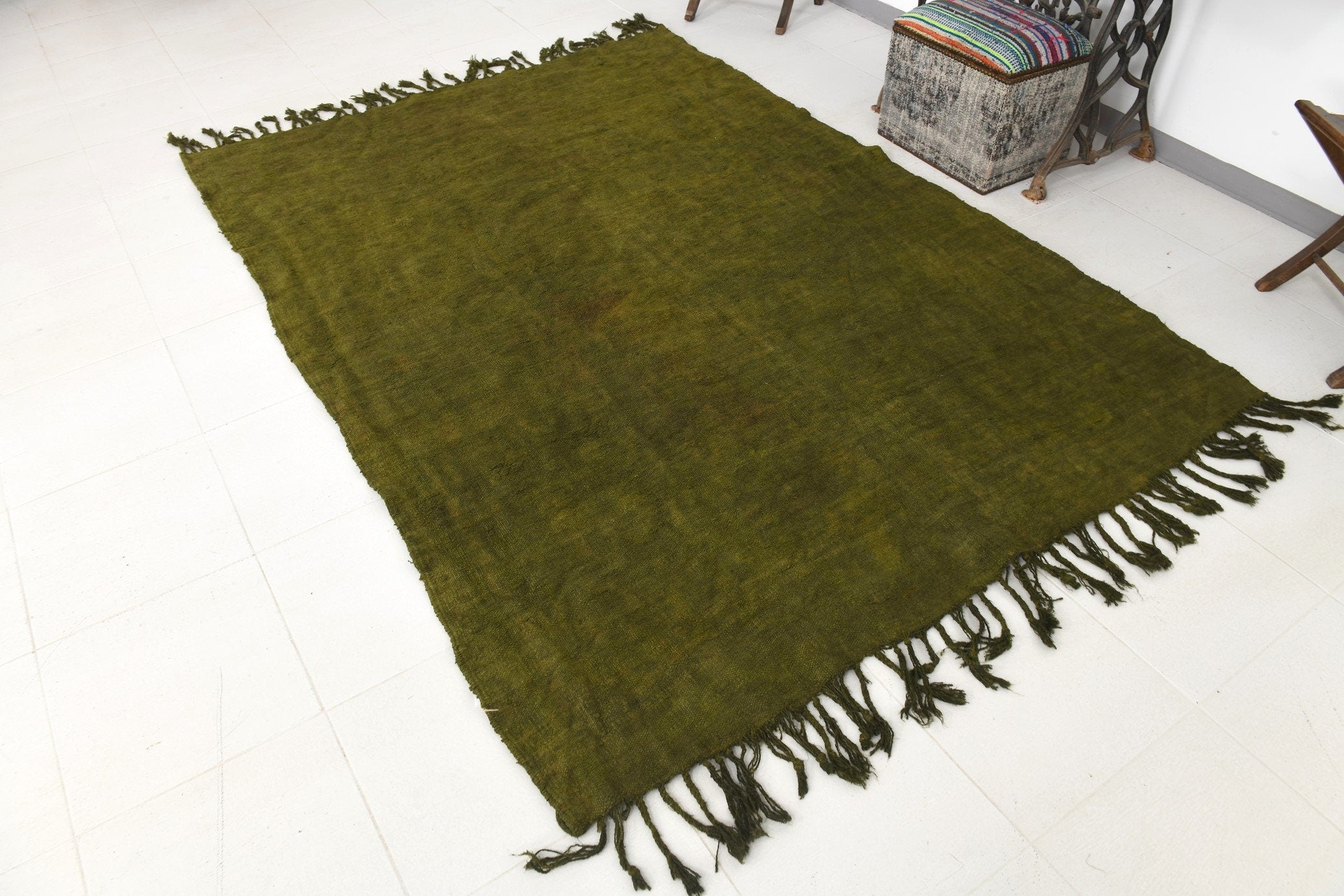 Vintage Hemp Kilim 5’10’’ x 8’2’’ ft