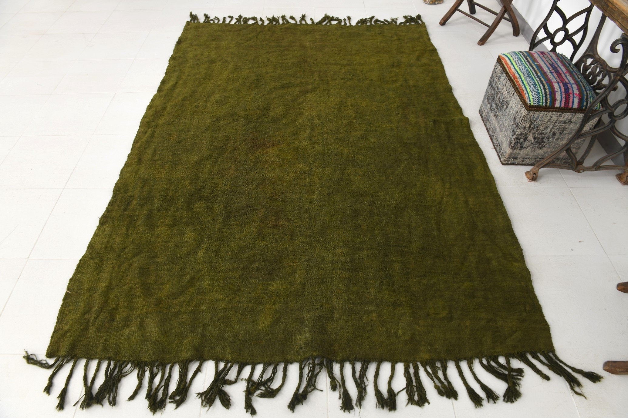 Vintage Hemp Kilim 5’10’’ x 8’2’’ ft