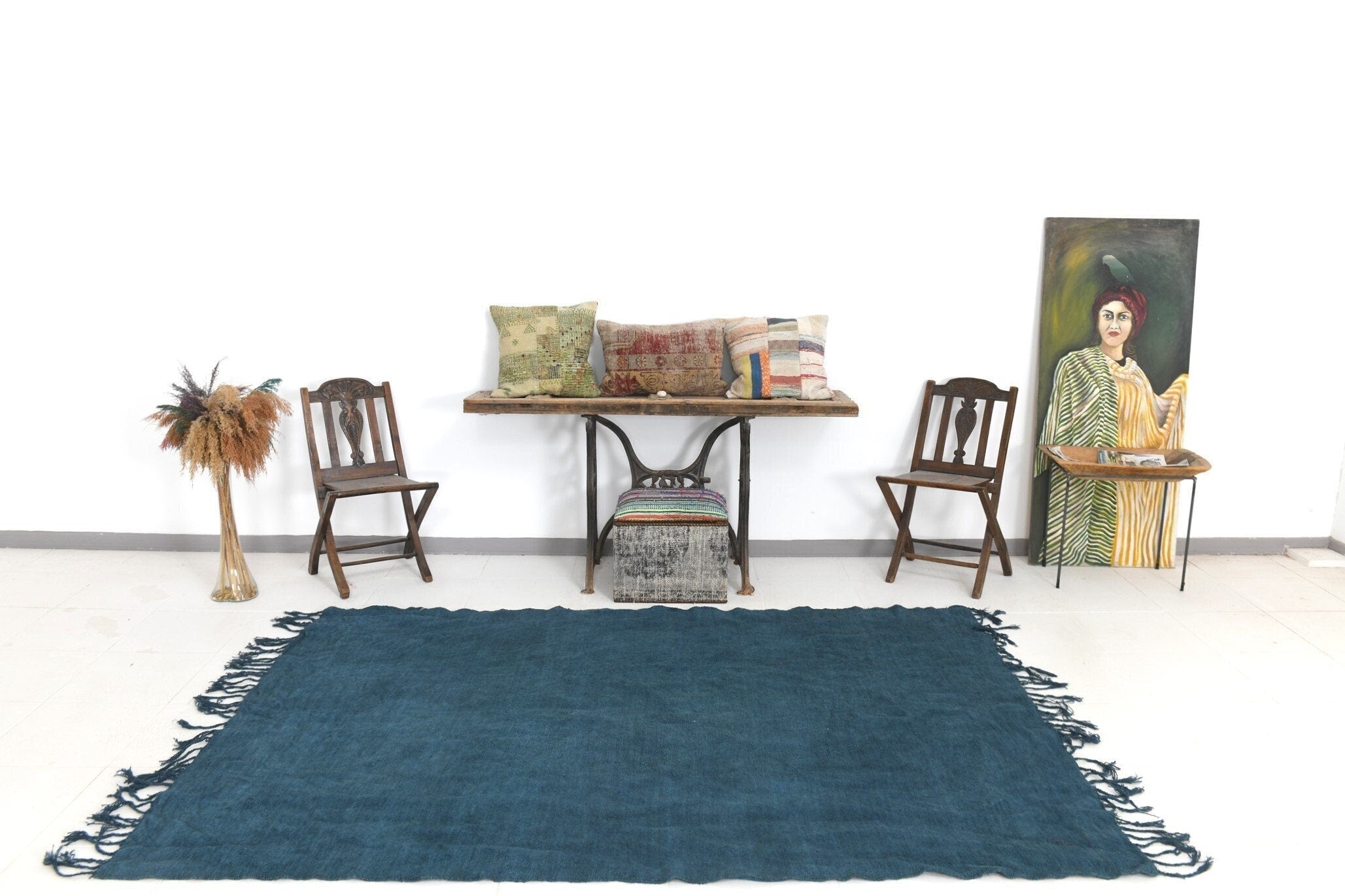 Vintage Hemp Kilim 5'10" x 8'4" ft
