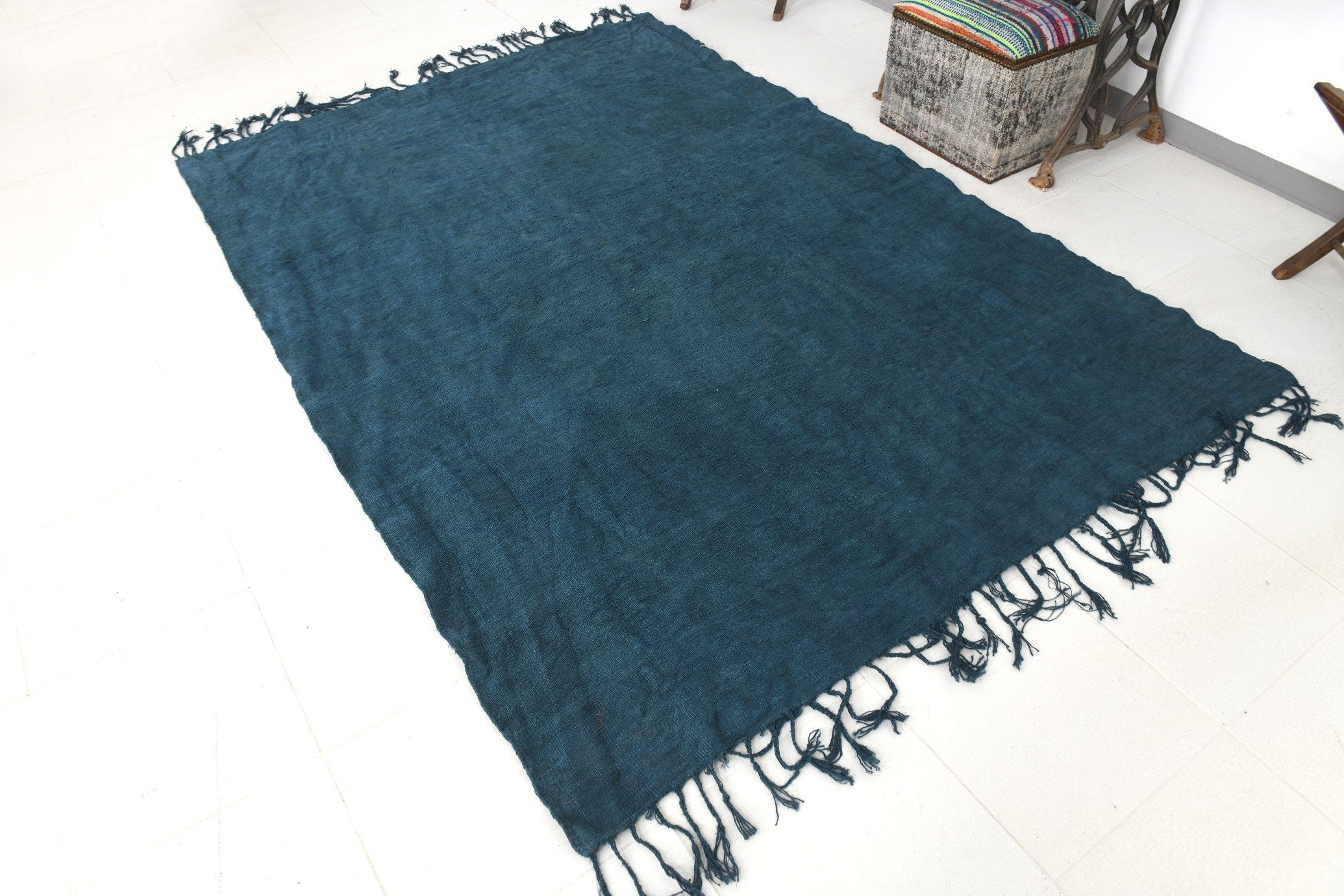 Vintage Hemp Kilim 5'10" x 8'4" ft