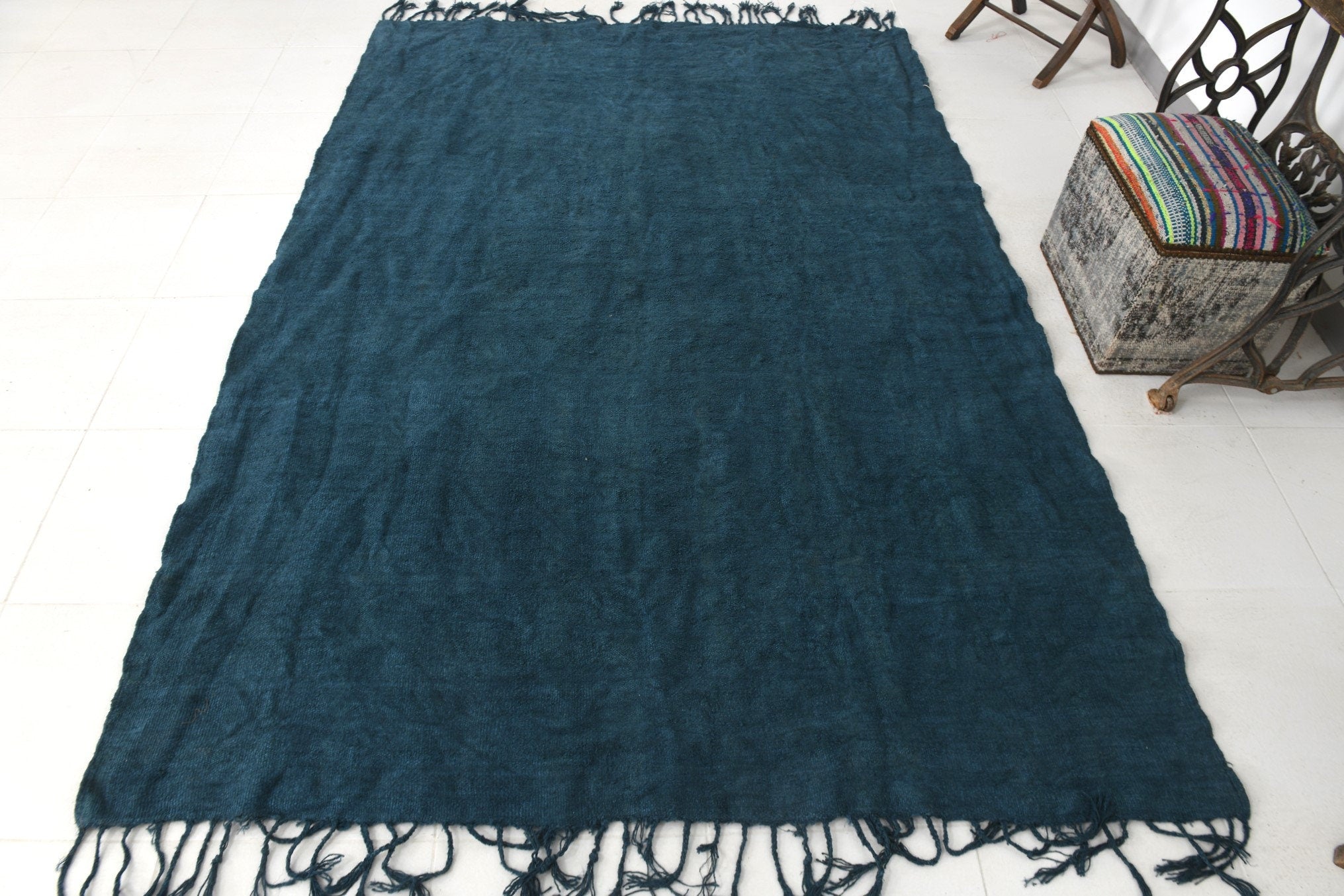 Vintage Hemp Kilim 5'10" x 8'4" ft