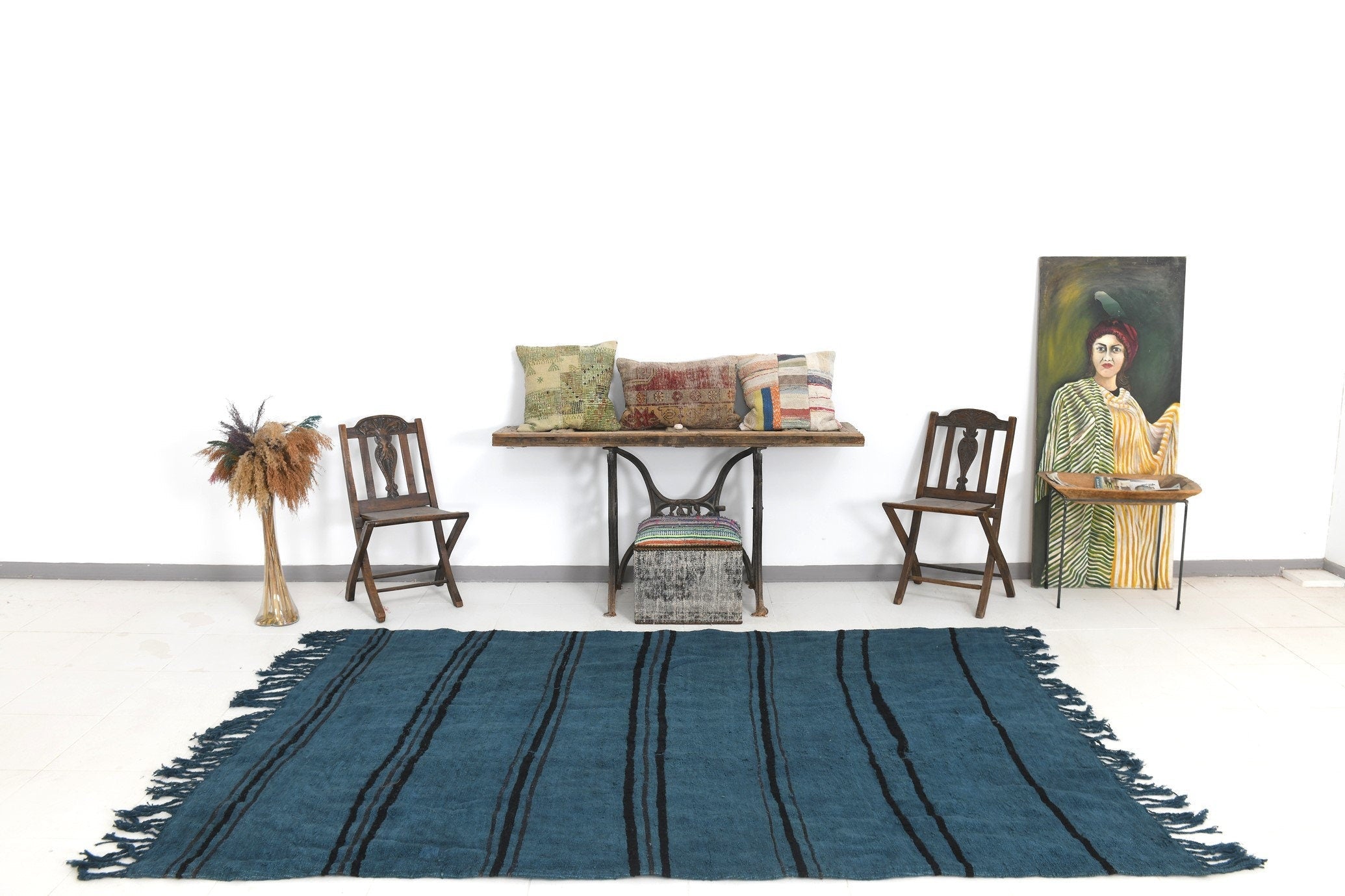 Vintage Hemp Kilim 5’11’’ x 8’10’’ ft