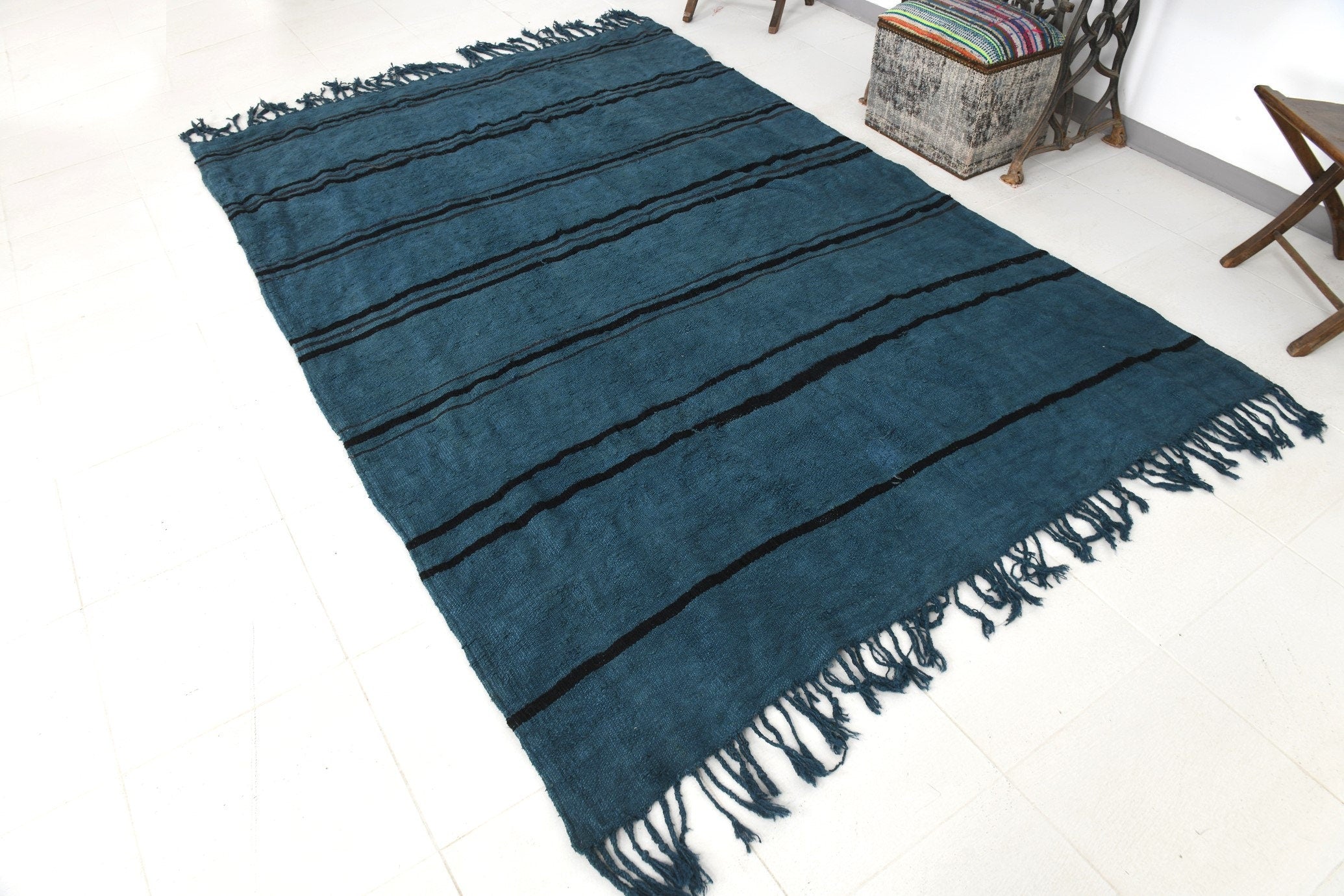 Vintage Hemp Kilim 5’11’’ x 8’10’’ ft