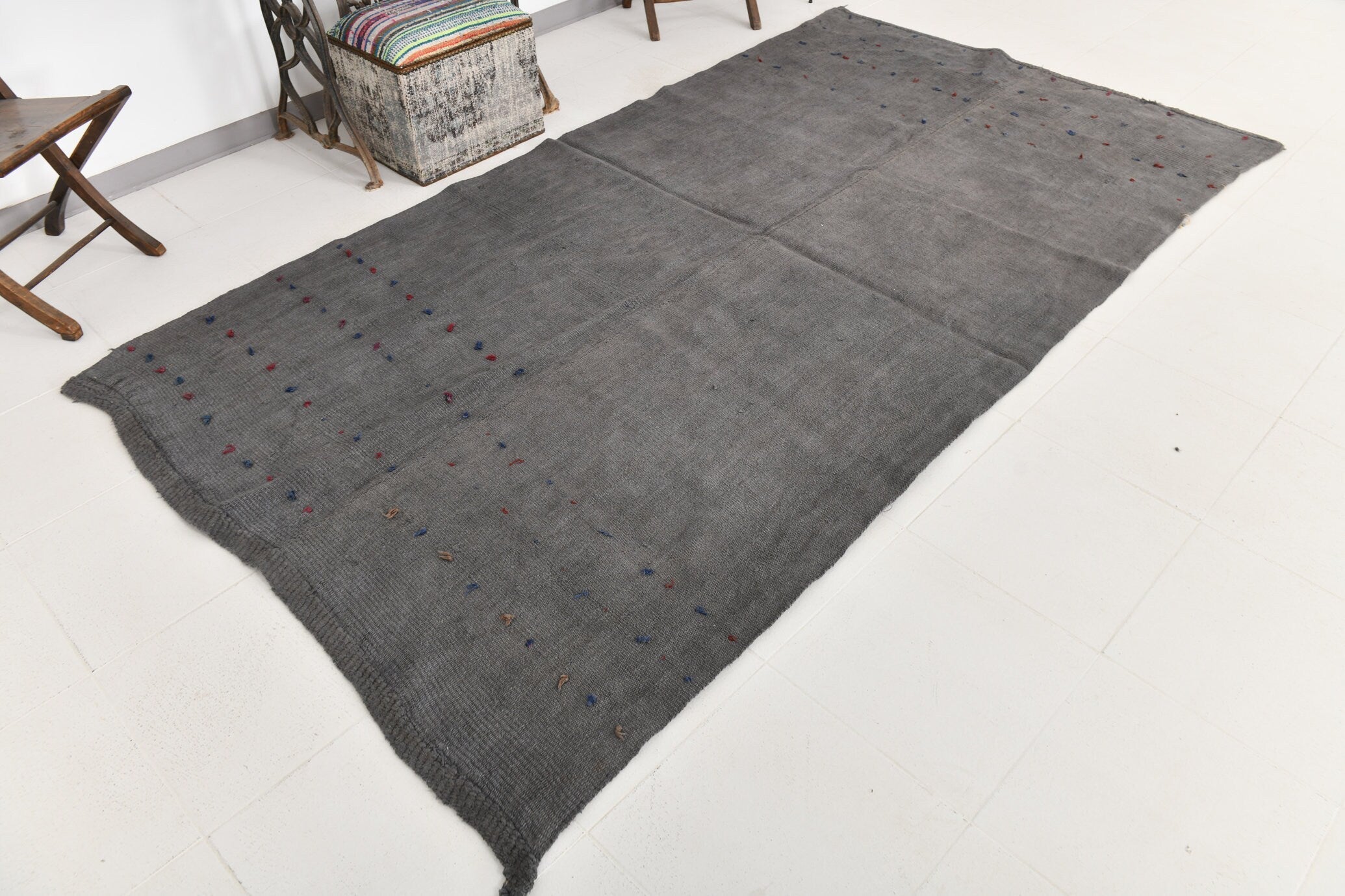 Vintage Hemp Kilim 5'2" x 9'5" ft