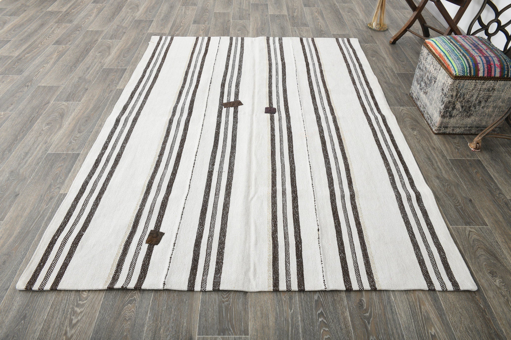 Vintage Hemp Kilim 5’3’’ x 7’10’’ ft
