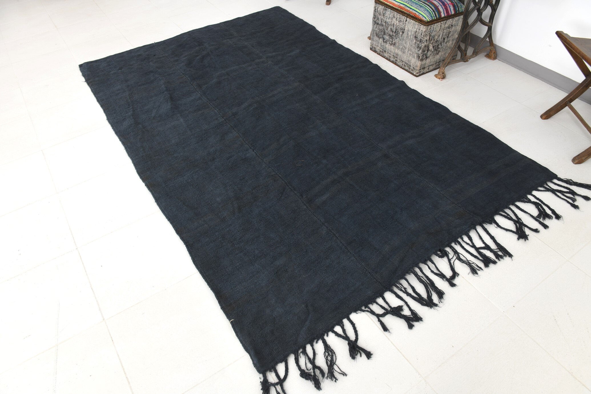 Vintage Hemp Kilim 5'3" x 8'2" ft