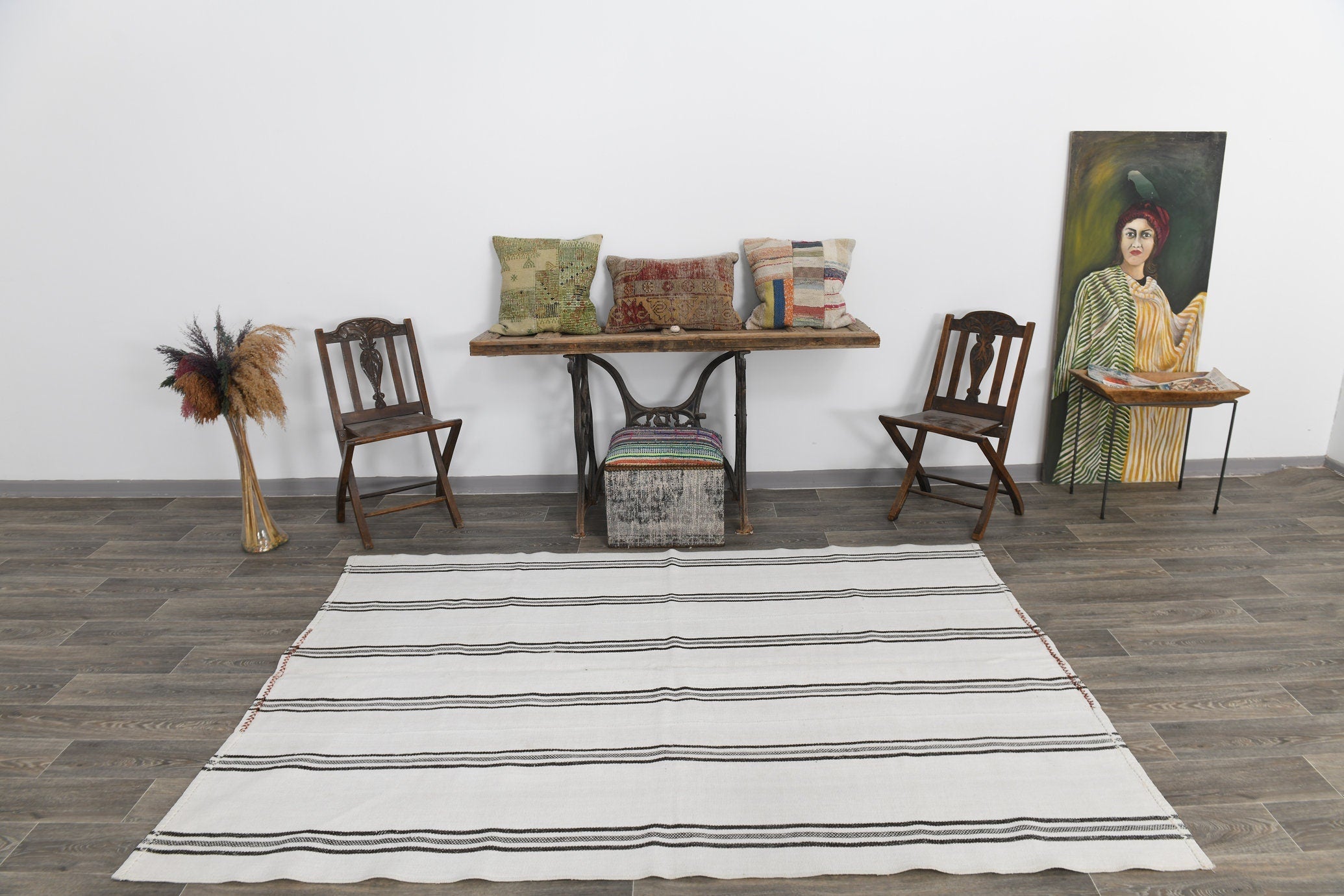 Vintage Hemp Kilim 5’7’’ x 8’4’’ ft