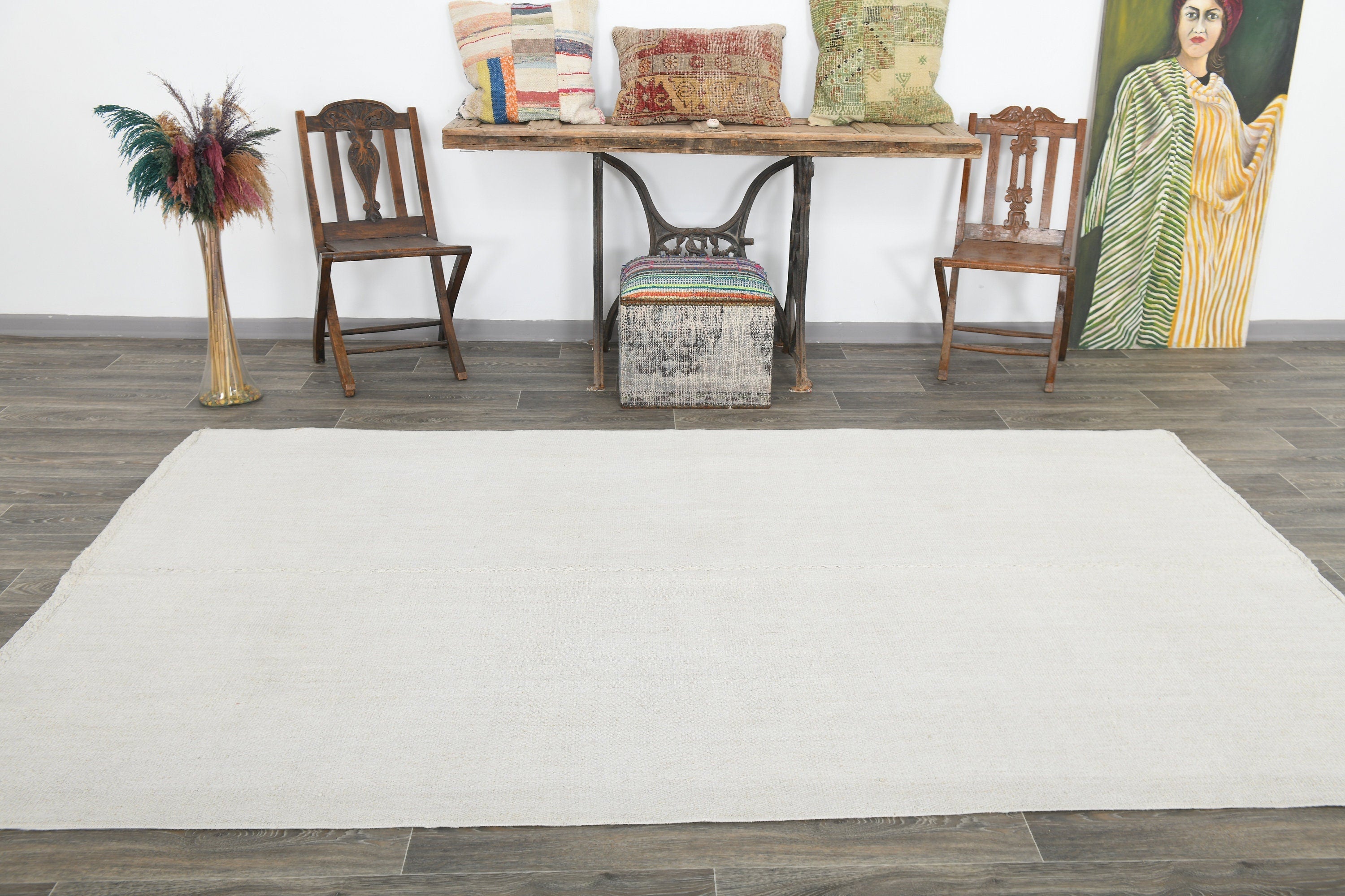 Vintage Hemp Kilim 5’7’’ x 9’4’’ ft