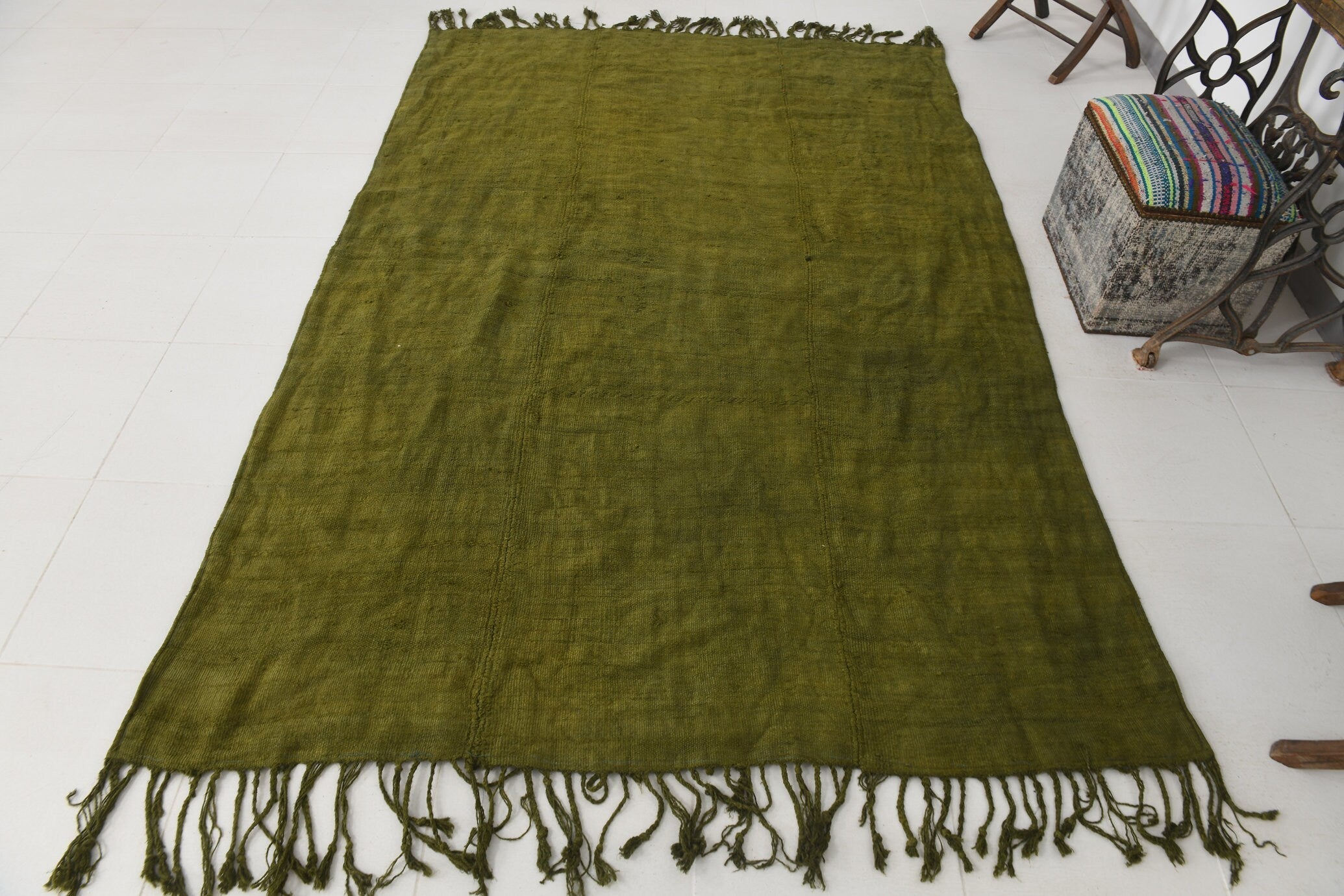 Vintage Hemp Kilim 5'8" x 8'4" ft