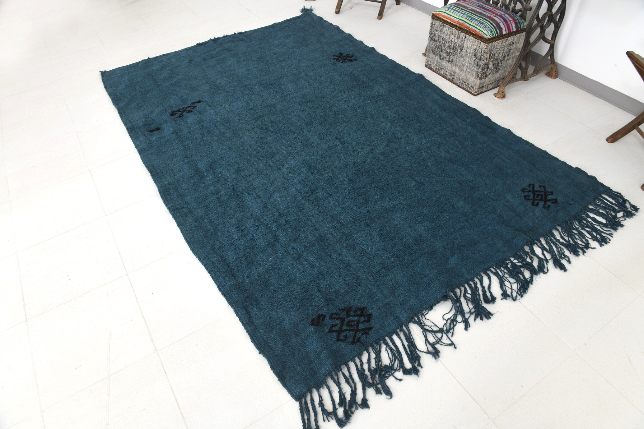 Vintage Hemp Kilim 5'9" x 8'8" ft