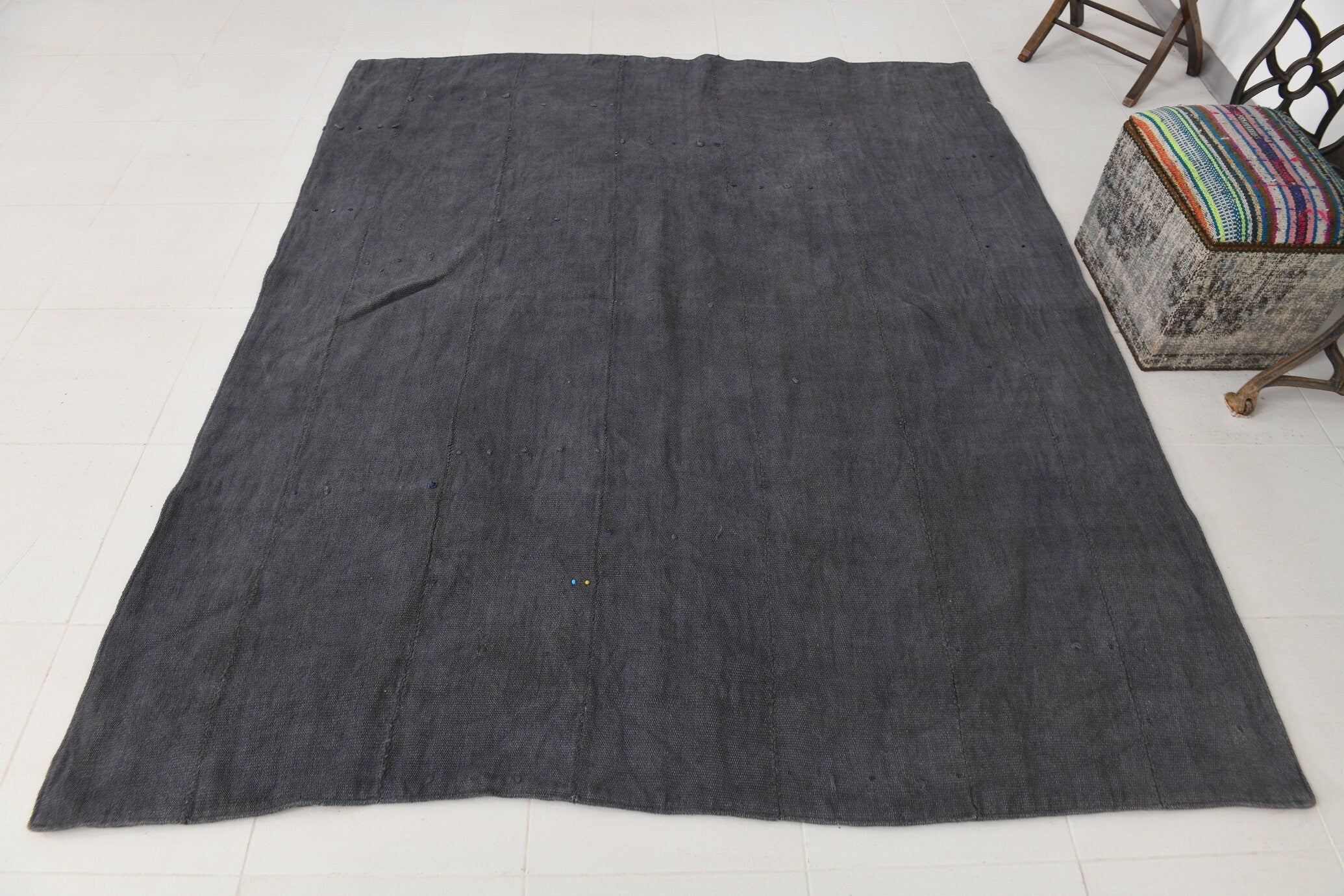 Vintage Hemp Kilim 6’4’’ x 7’8’’ ft