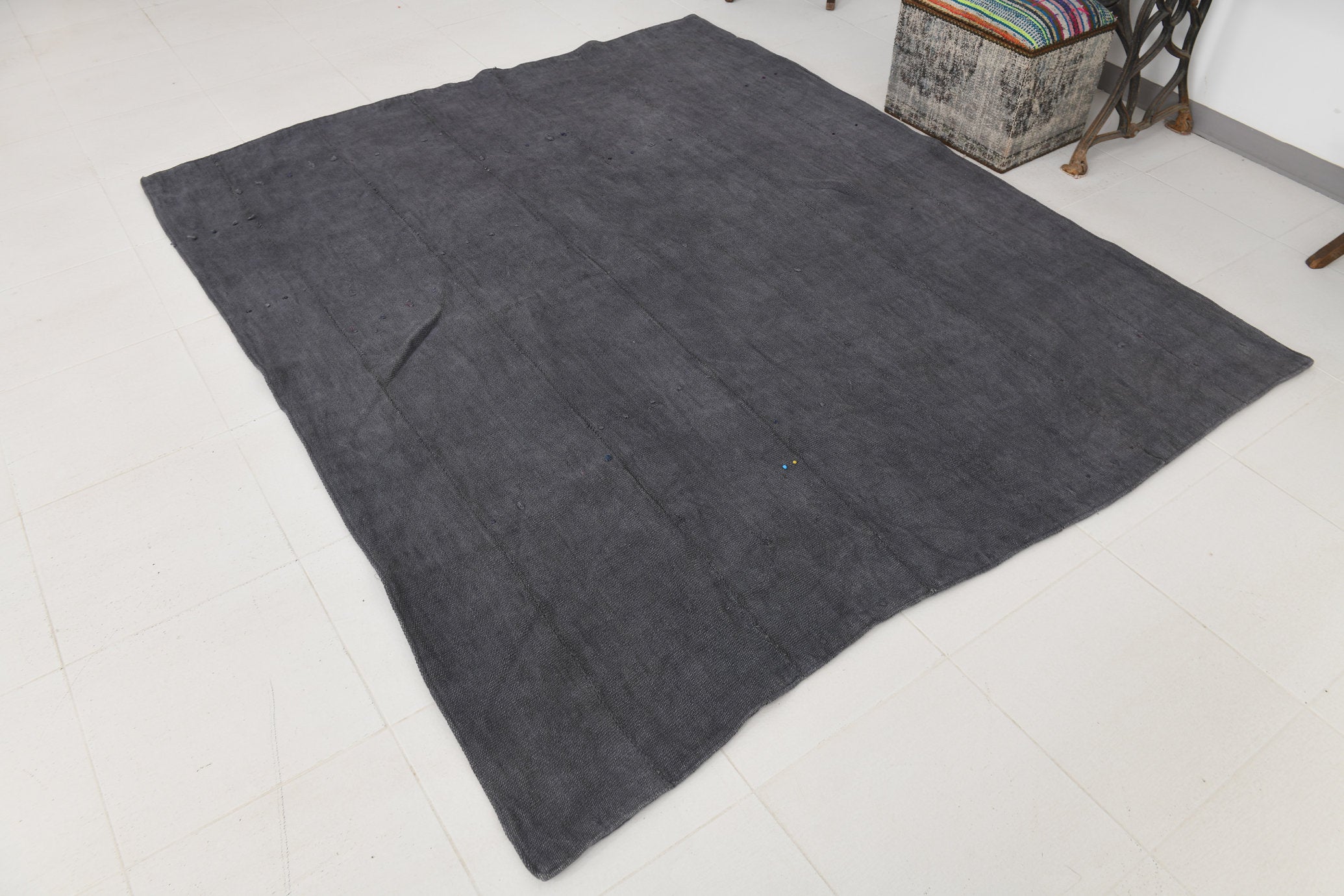 Vintage Hemp Kilim 6’4’’ x 7’8’’ ft