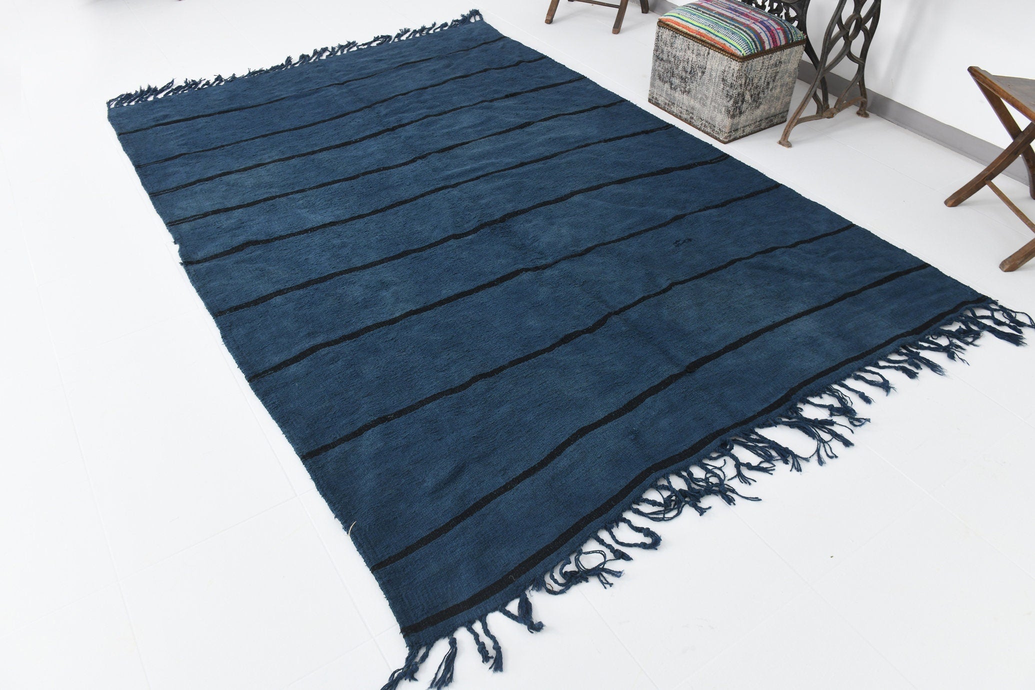 Vintage Hemp Kilim 6’5’’ x 8’12’’ ft