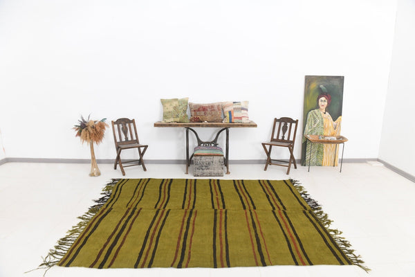 Vintage Hemp Kilim 6'7" x 8'1" ft
