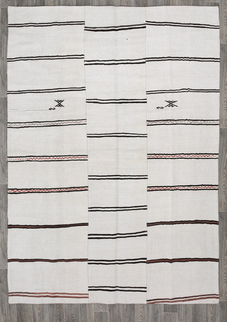Vintage Hemp Kilim 7'12" x 11'6" ft