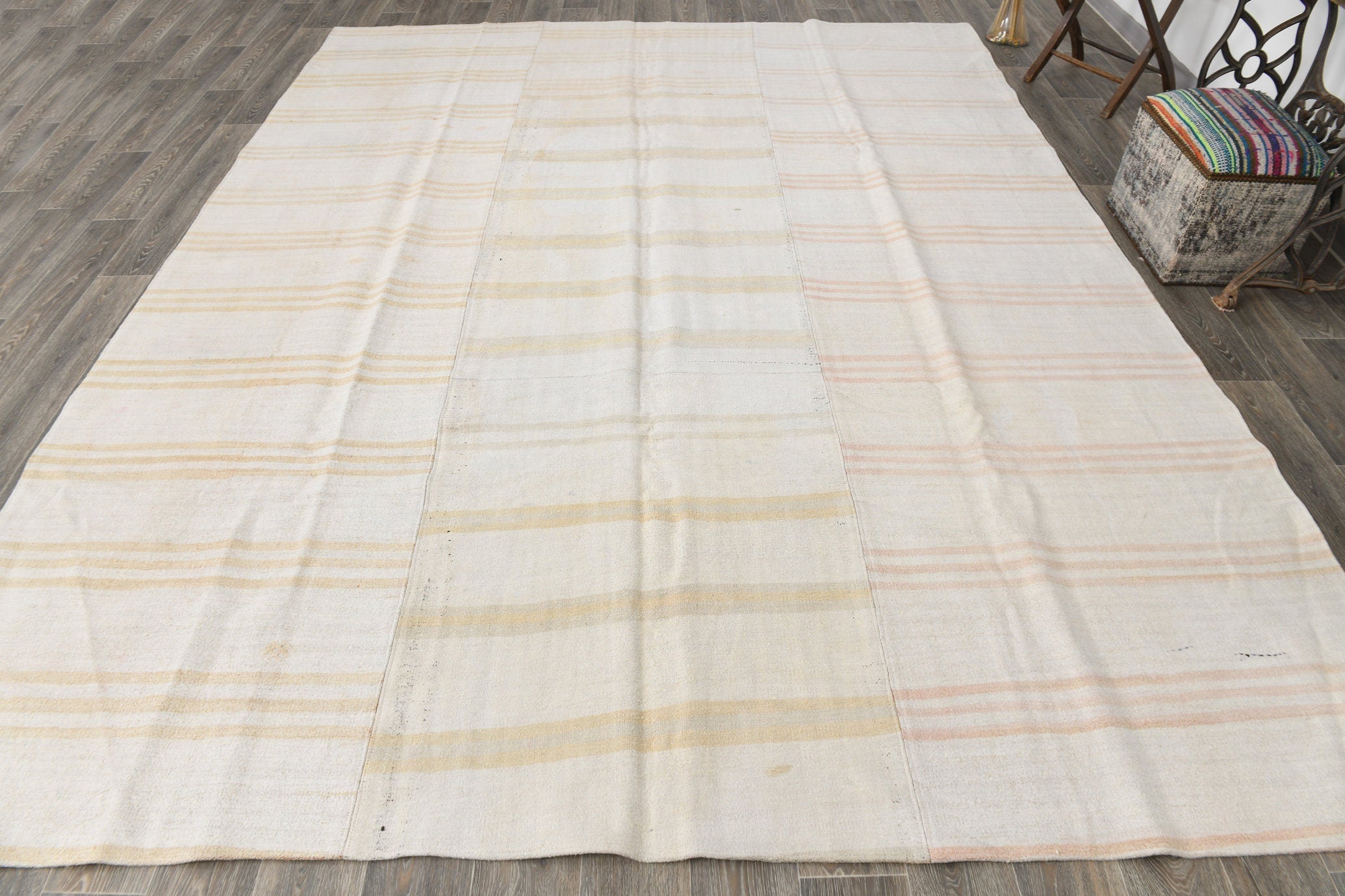 Vintage Hemp Kilim 9'5" x 12'2" ft