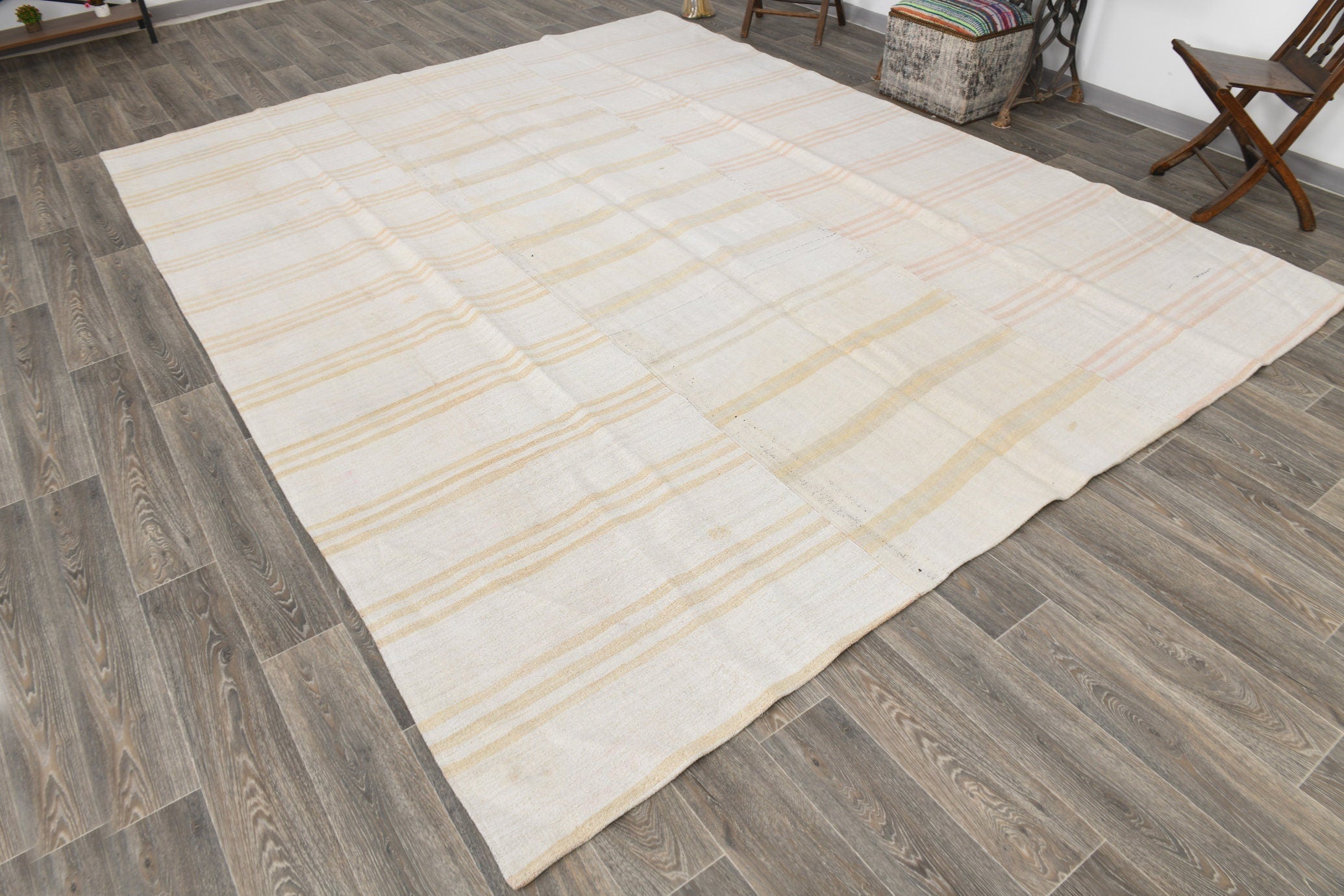 Vintage Hemp Kilim 9'5" x 12'2" ft