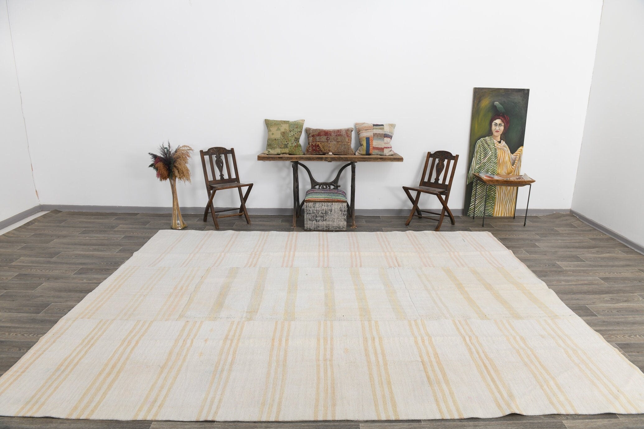 Vintage Hemp Kilim 9'5" x 12'2" ft