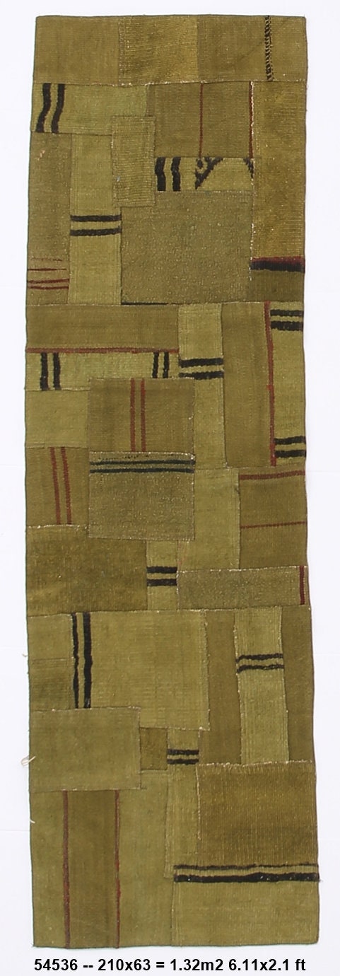 Vintage Hemp Kilim Patchwork 2’1’’ x 6’11’’ ft