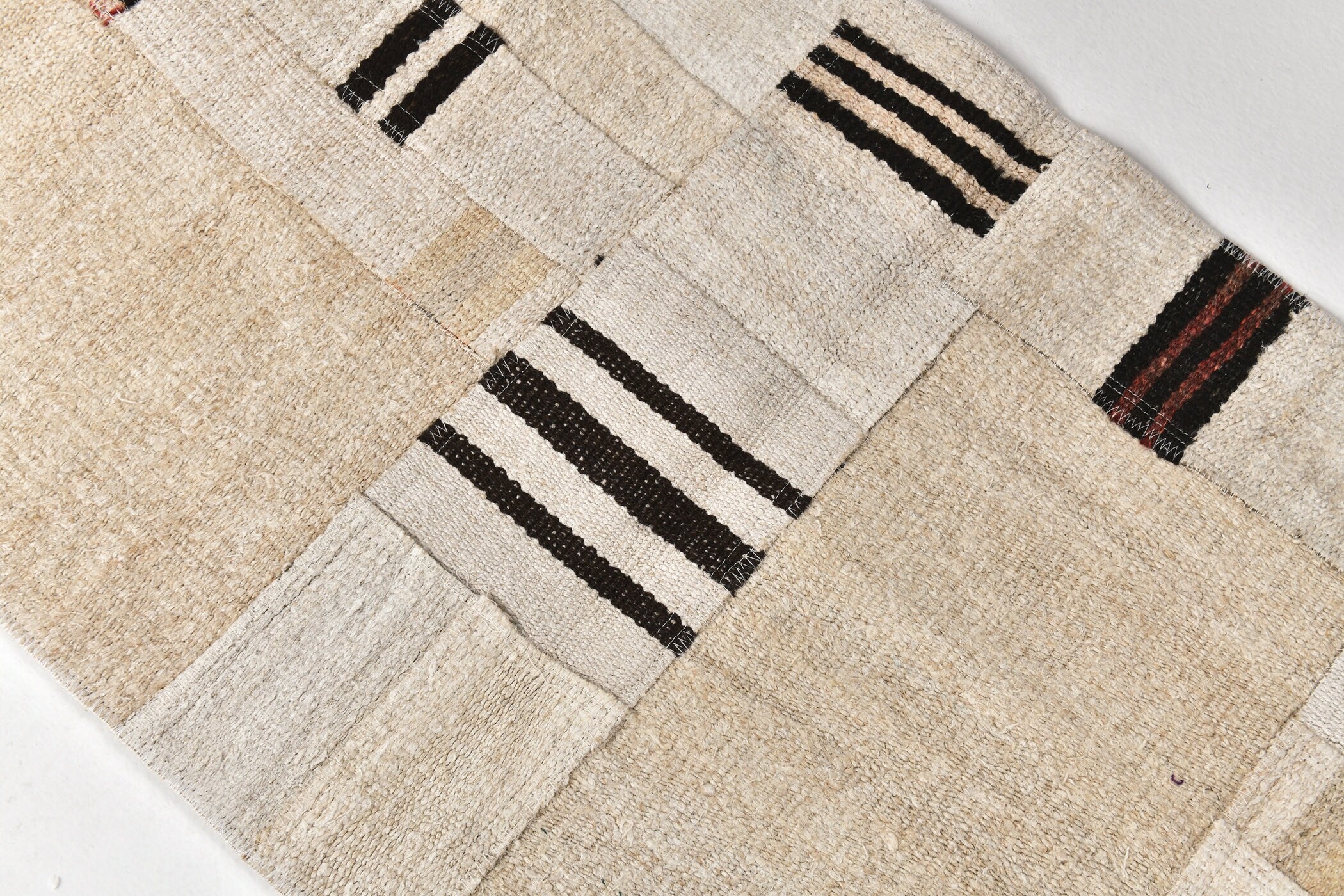 Vintage Hemp Kilim Patchwork 2'1" x 8'10" ft