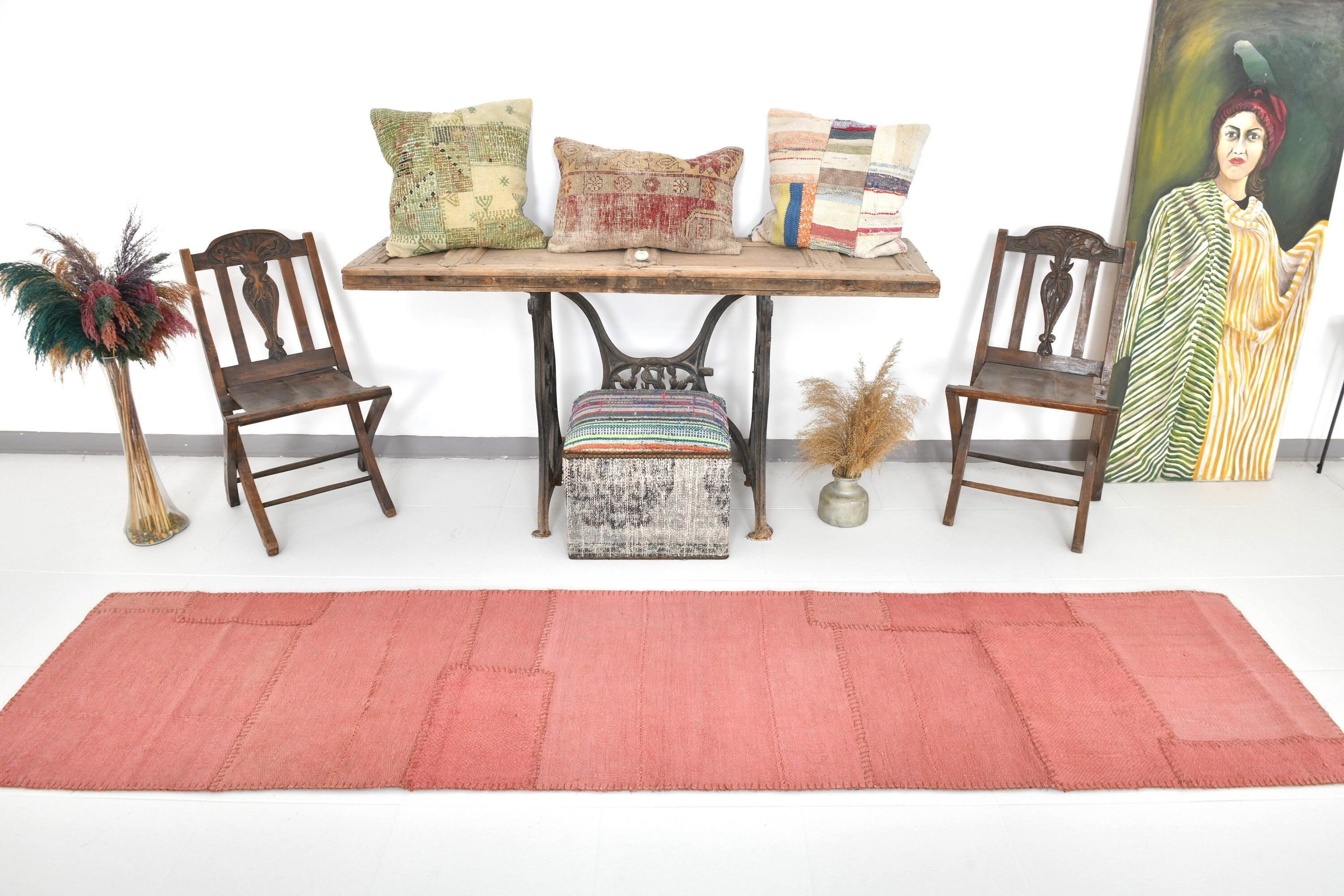 Vintage Hemp Kilim Patchwork 2’4’’ x 10’2’’ ft