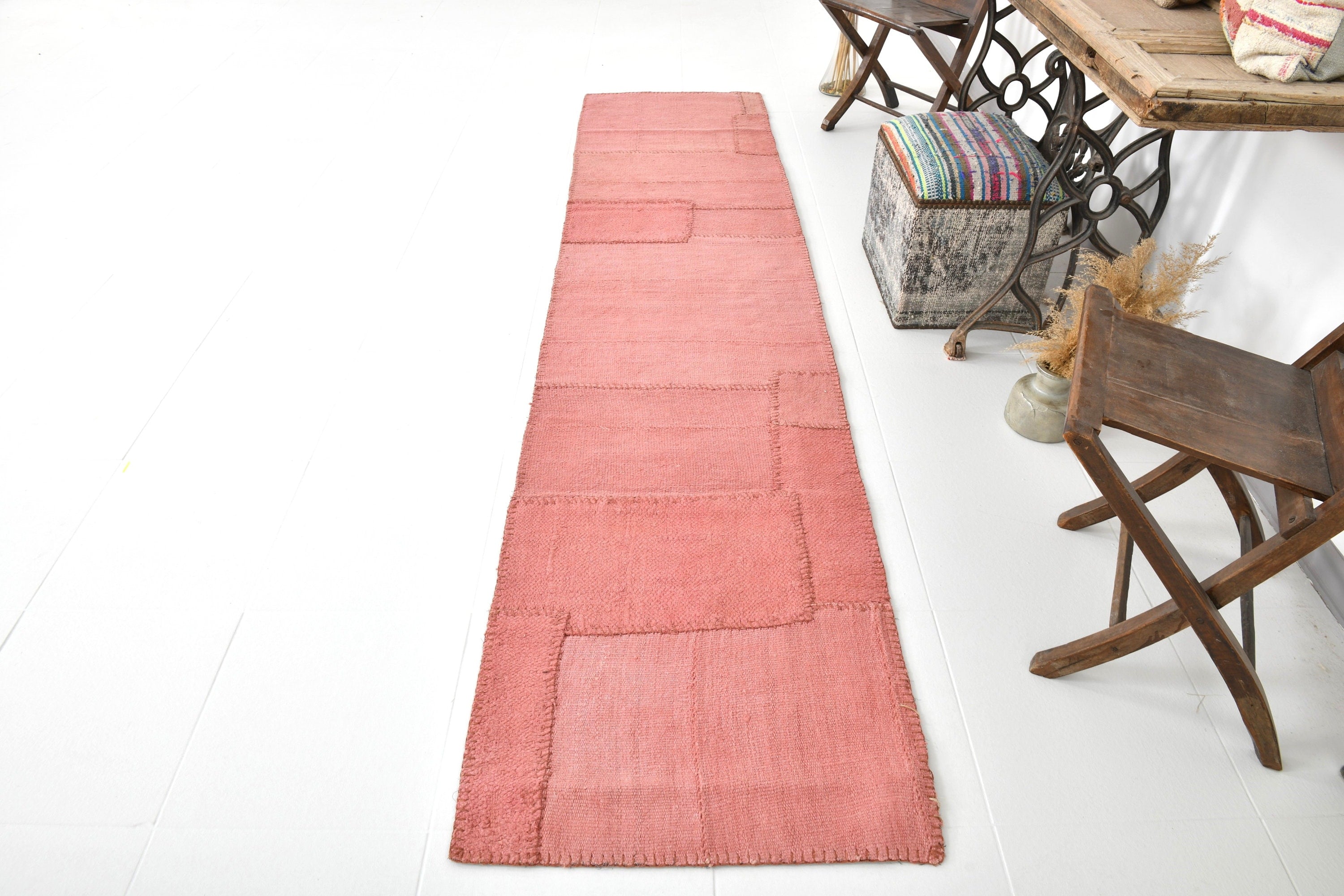Vintage Hemp Kilim Patchwork 2’4’’ x 10’2’’ ft