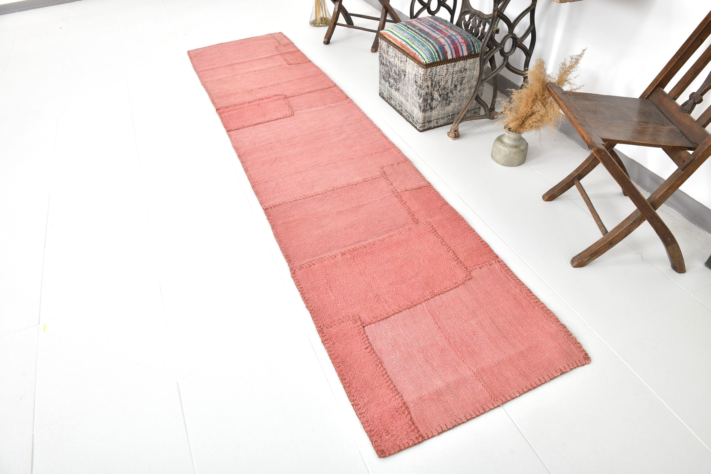 Vintage Hemp Kilim Patchwork 2’4’’ x 10’2’’ ft