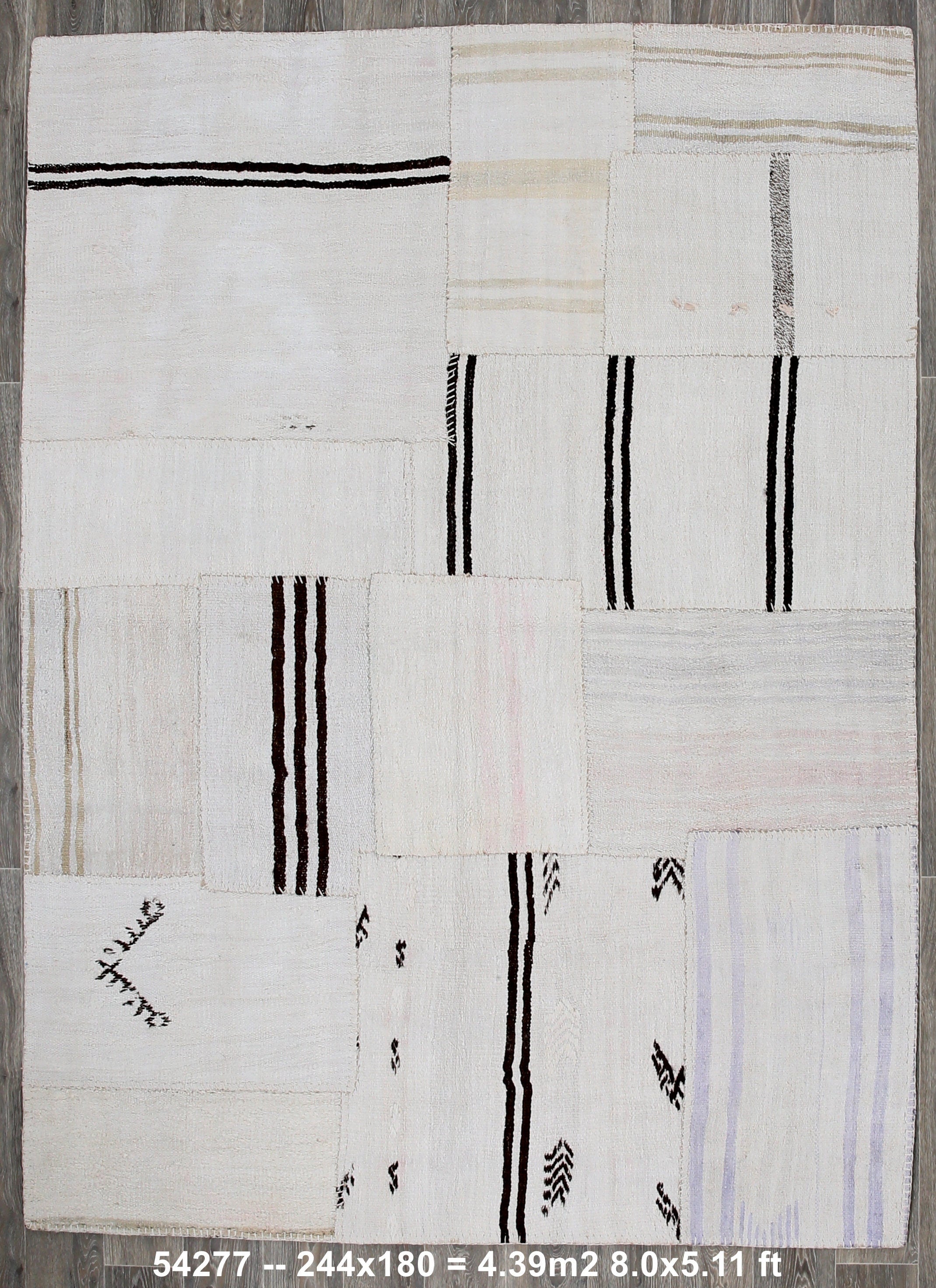 Vintage Hemp Kilim Patchwork 5’11’’ x 8’0’’ ft