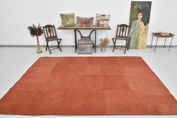 Vintage Hemp Kilim Patchwork 6'11" x 10'0" ft