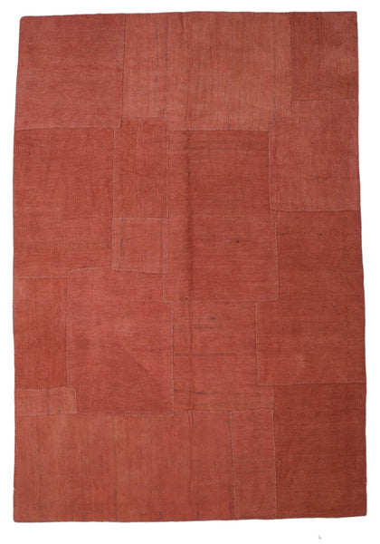 Terracotta Patchwork Vintage Kilim Rug – 6'11" x 10'0" ft