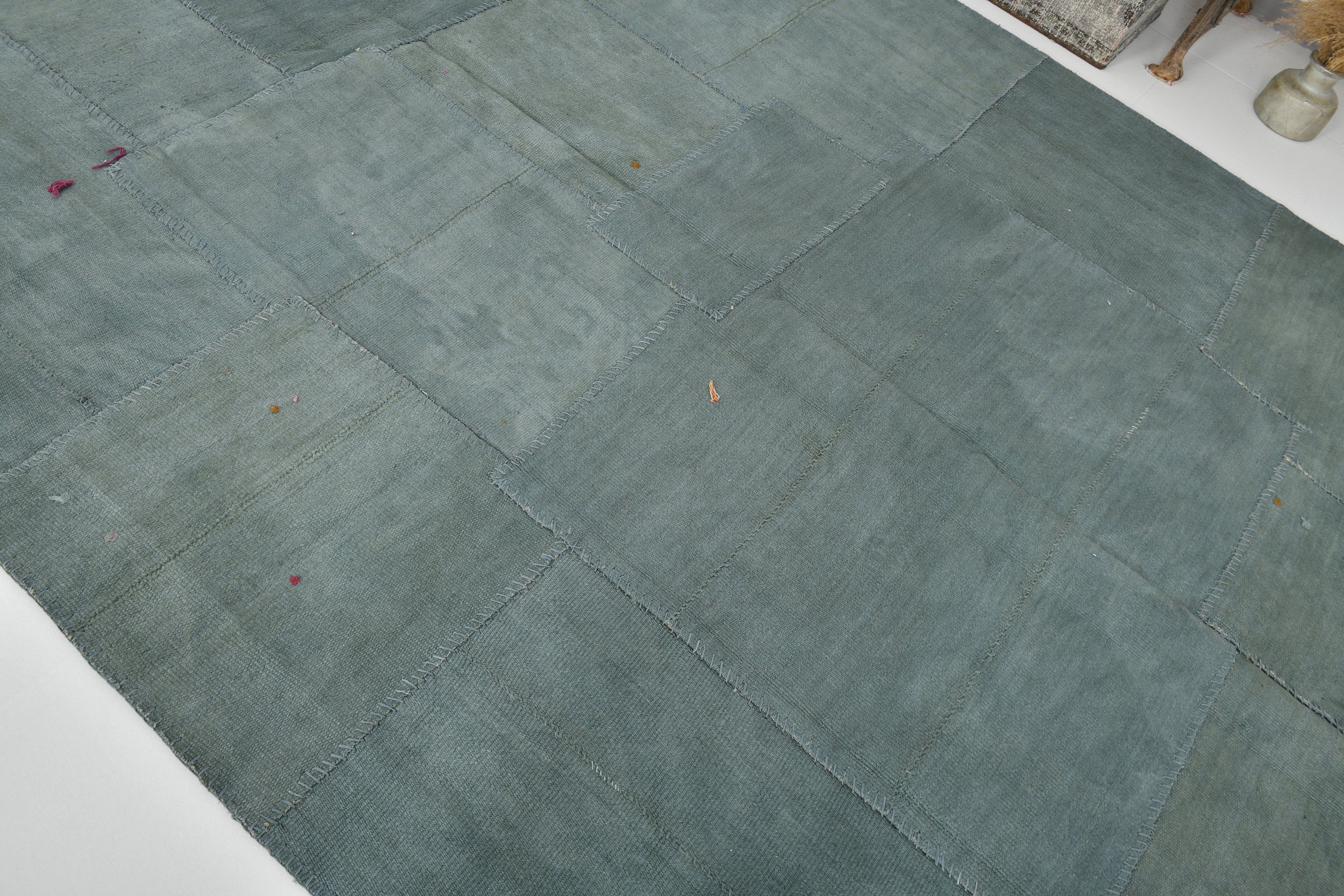 Vintage Hemp Kilim Patchwork 6'11" x 10'1" ft