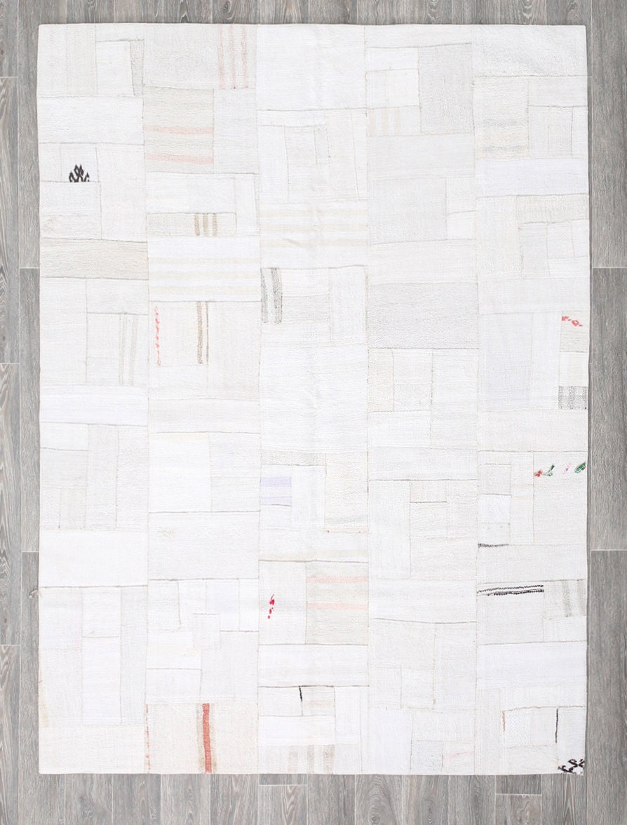 Vintage Hemp Kilim Patchwork 6'4" x 8'8" ft
