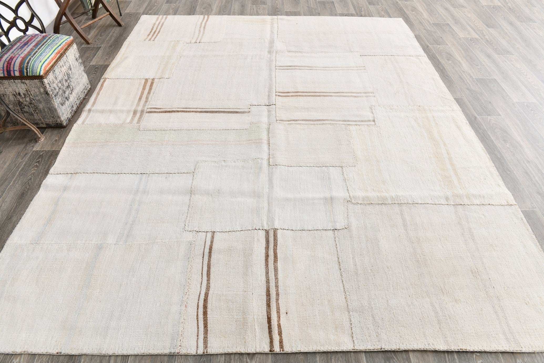 Vintage Hemp Kilim Patchwork 8’0’’ x 10’0’’ ft