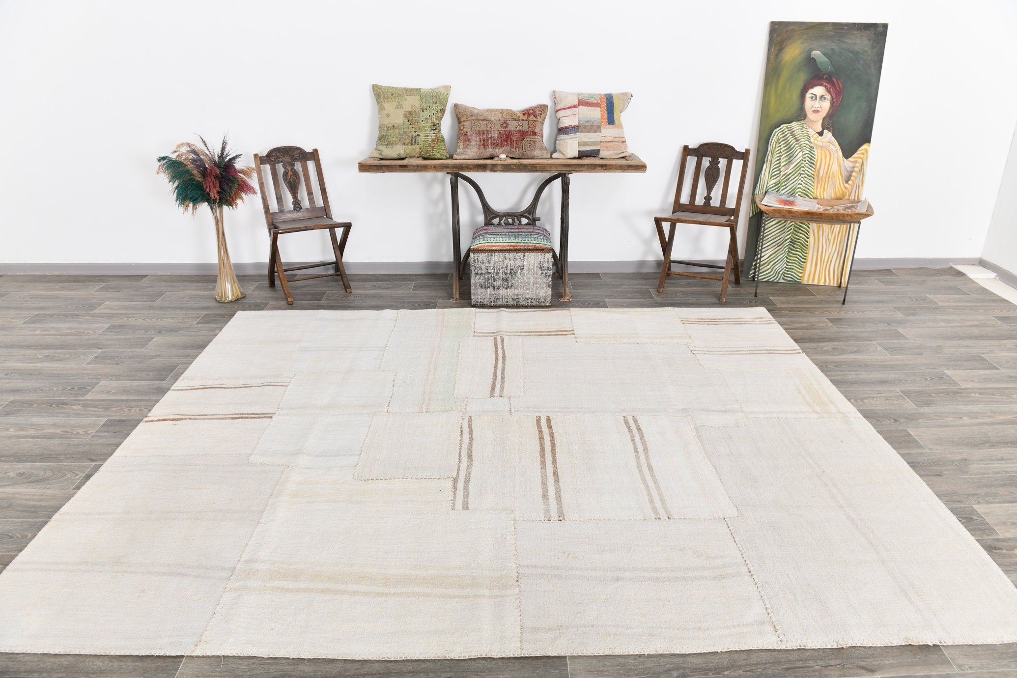 Vintage Hemp Kilim Patchwork 8’0’’ x 10’0’’ ft