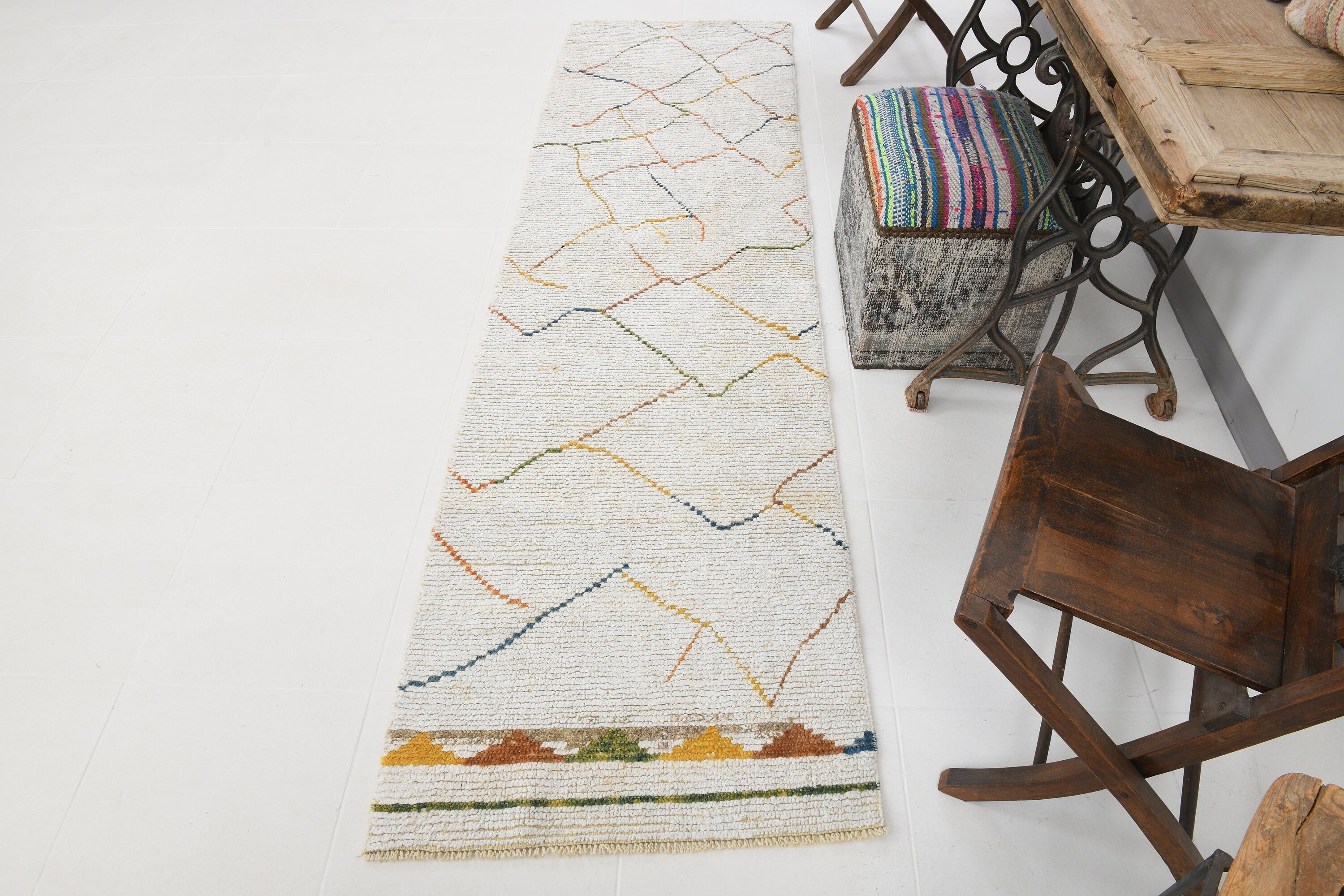 Vintage Hemp Rug 2’4’’ x 8’6’’ ft