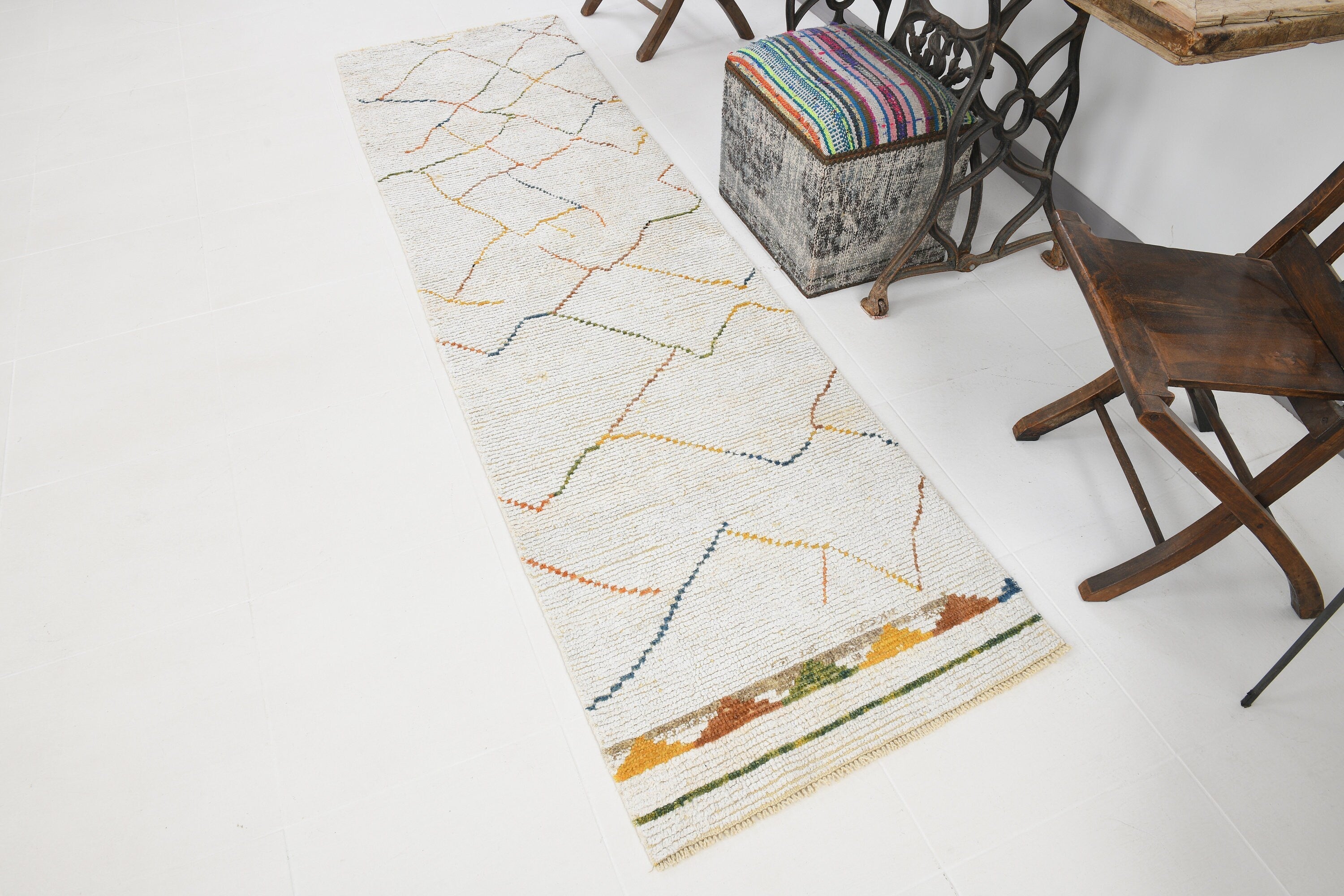 Vintage Hemp Rug 2’4’’ x 8’6’’ ft