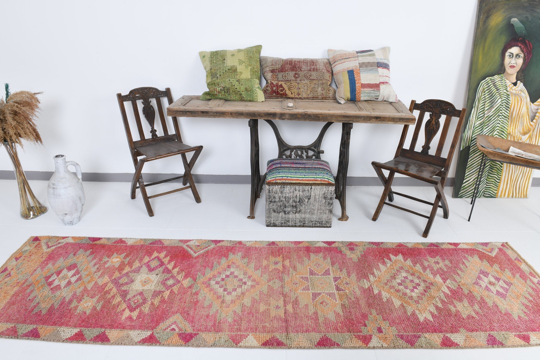 Vintage Herki Runner Rug 2'10" x 10'6" ft
