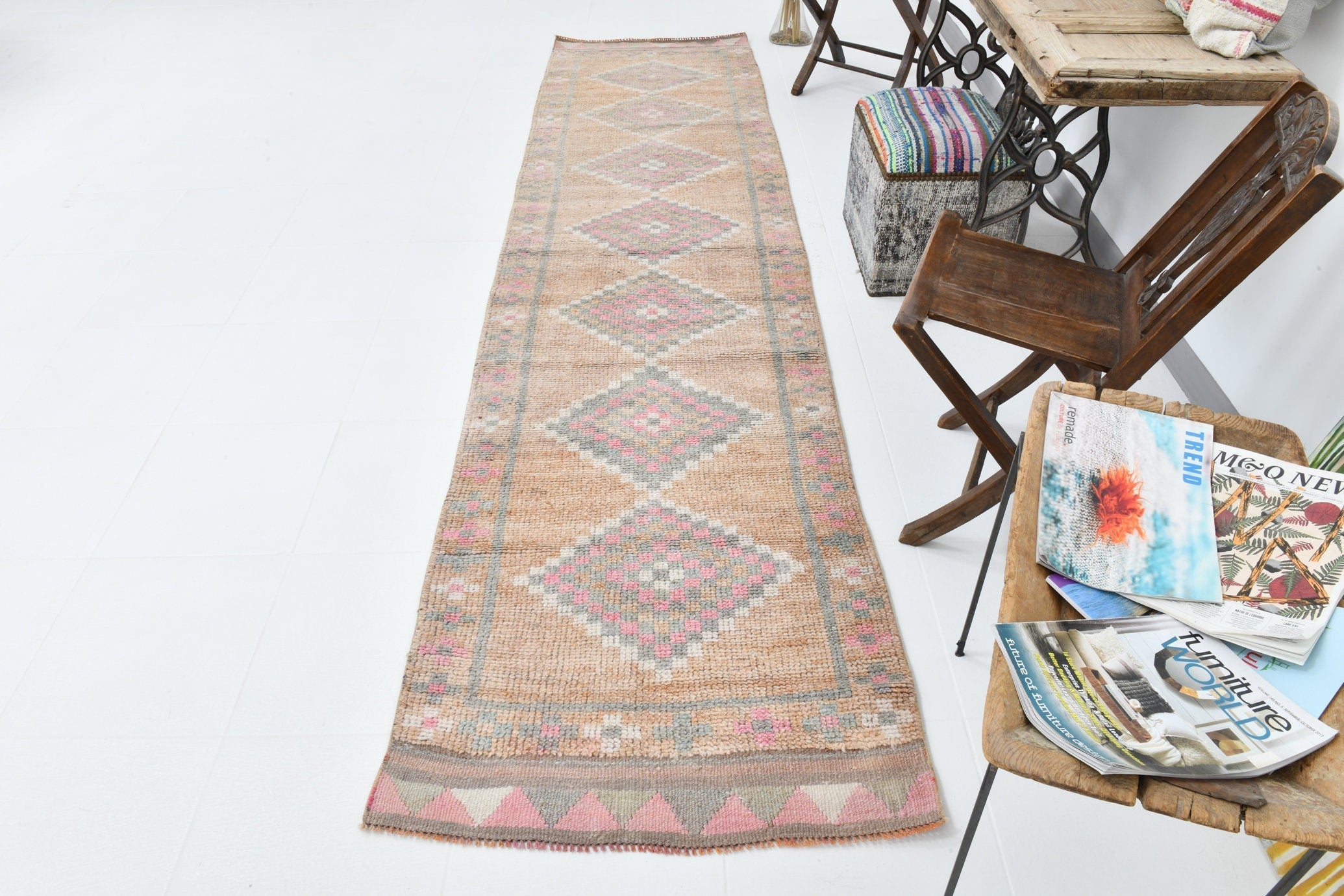 Vintage Herki Runner Rug 2’10’’ x 11’6’’ ft