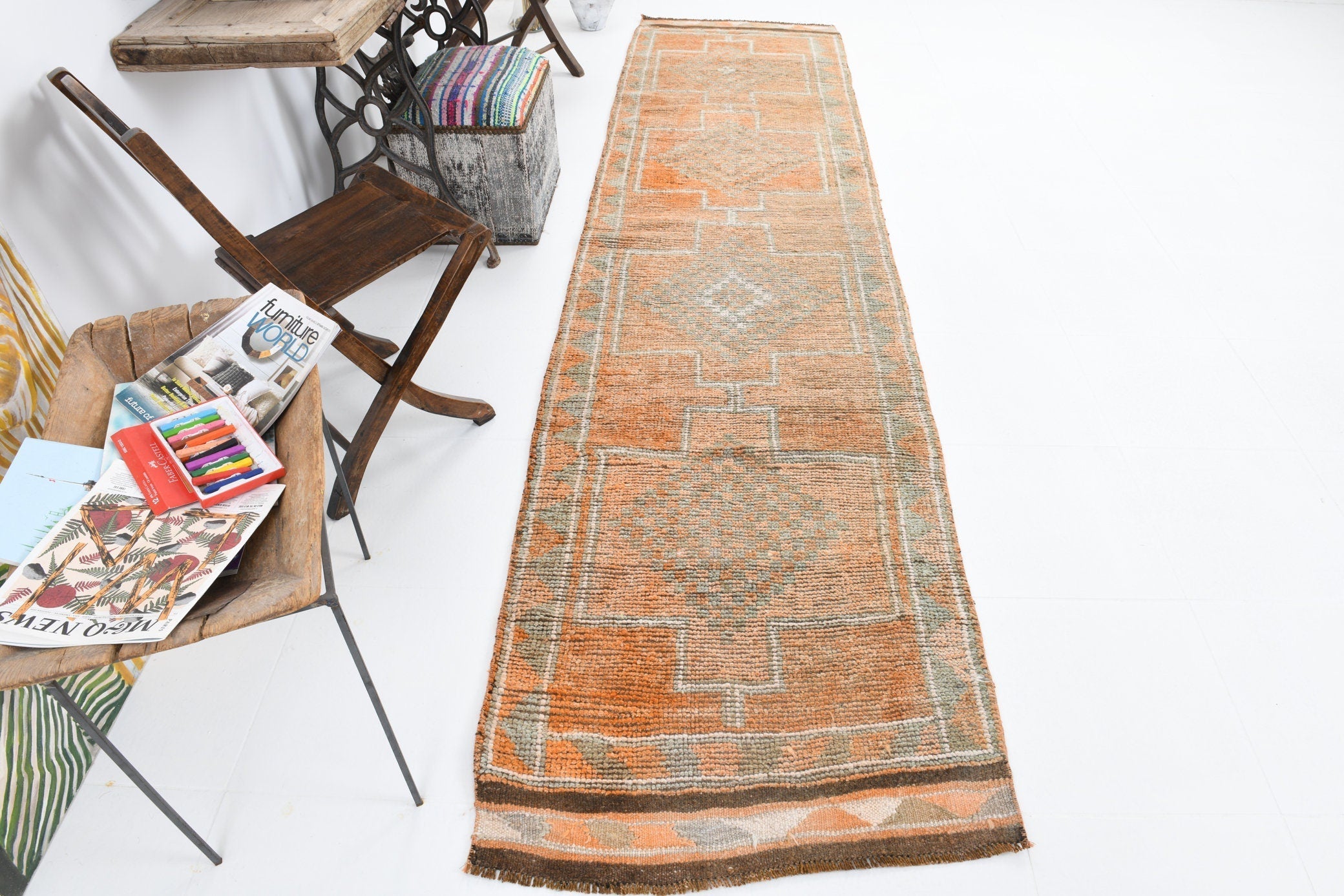 Vintage Herki Runner Rug 2’10’’ x 11’8’’ ft