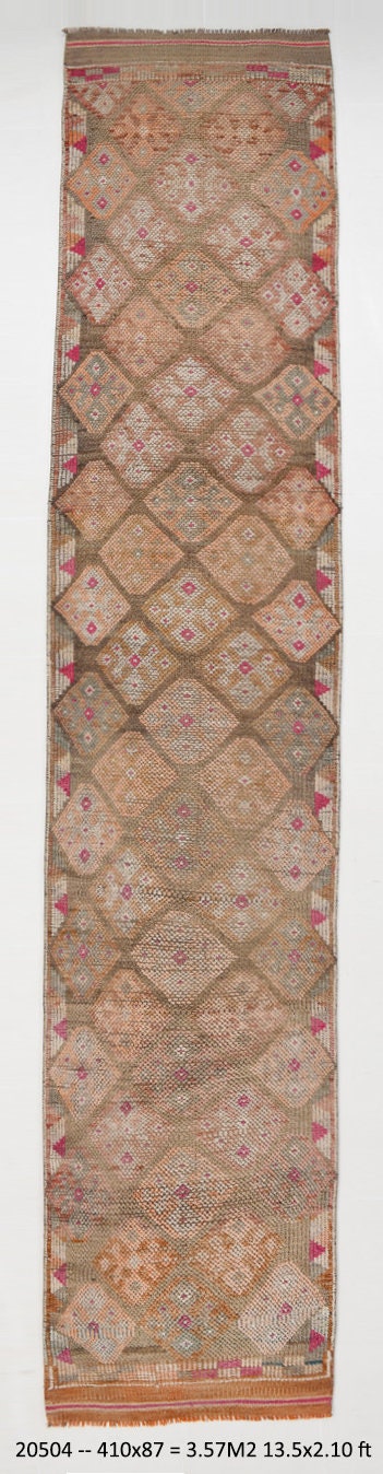 Vintage Herki Runner Rug 2'10" x 13'5" ft