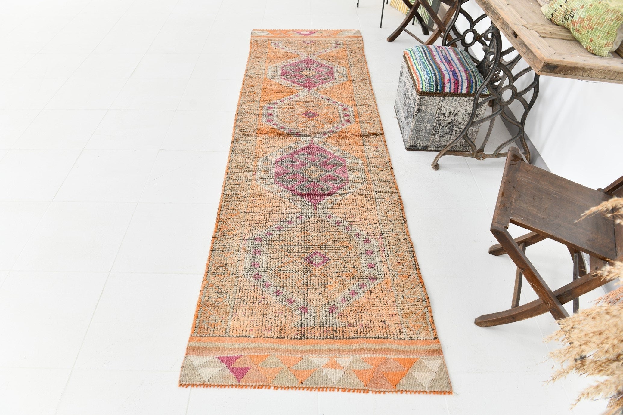 Vintage Herki Runner Rug 2'10" x 9'7" ft