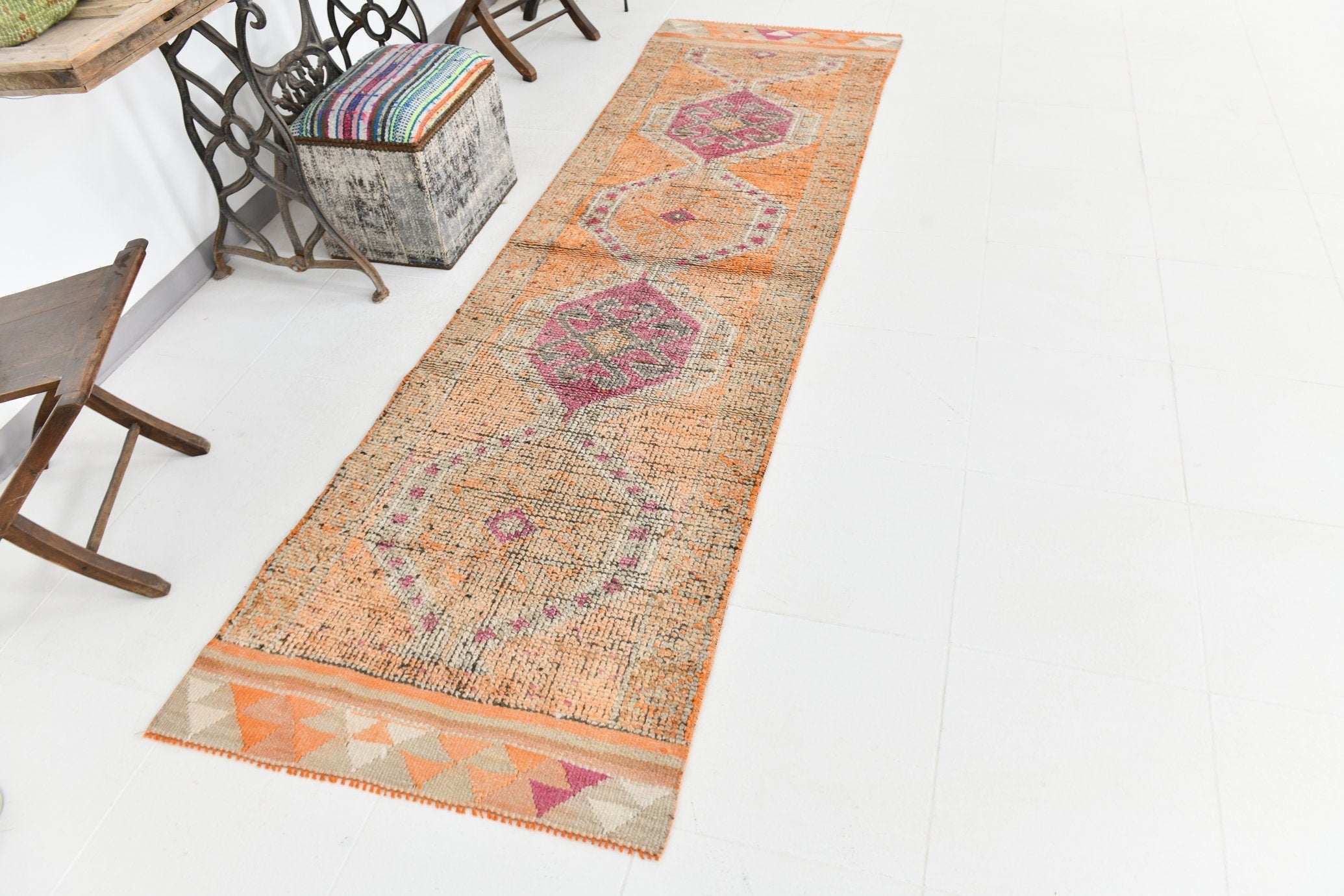 Vintage Herki Runner Rug 2'10" x 9'7" ft